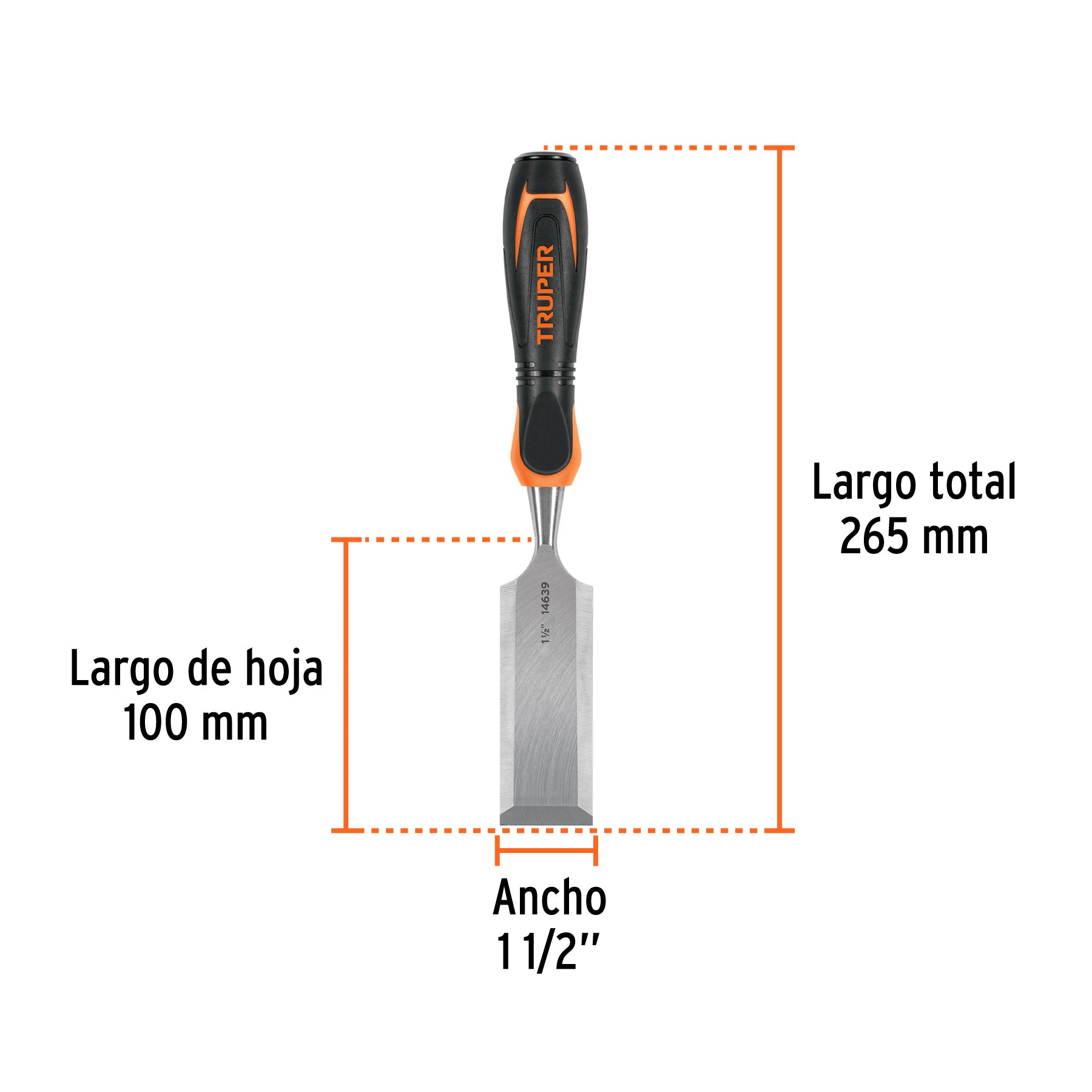 Formón 1-1/2" mango Comfort Grip, Truper - 14639