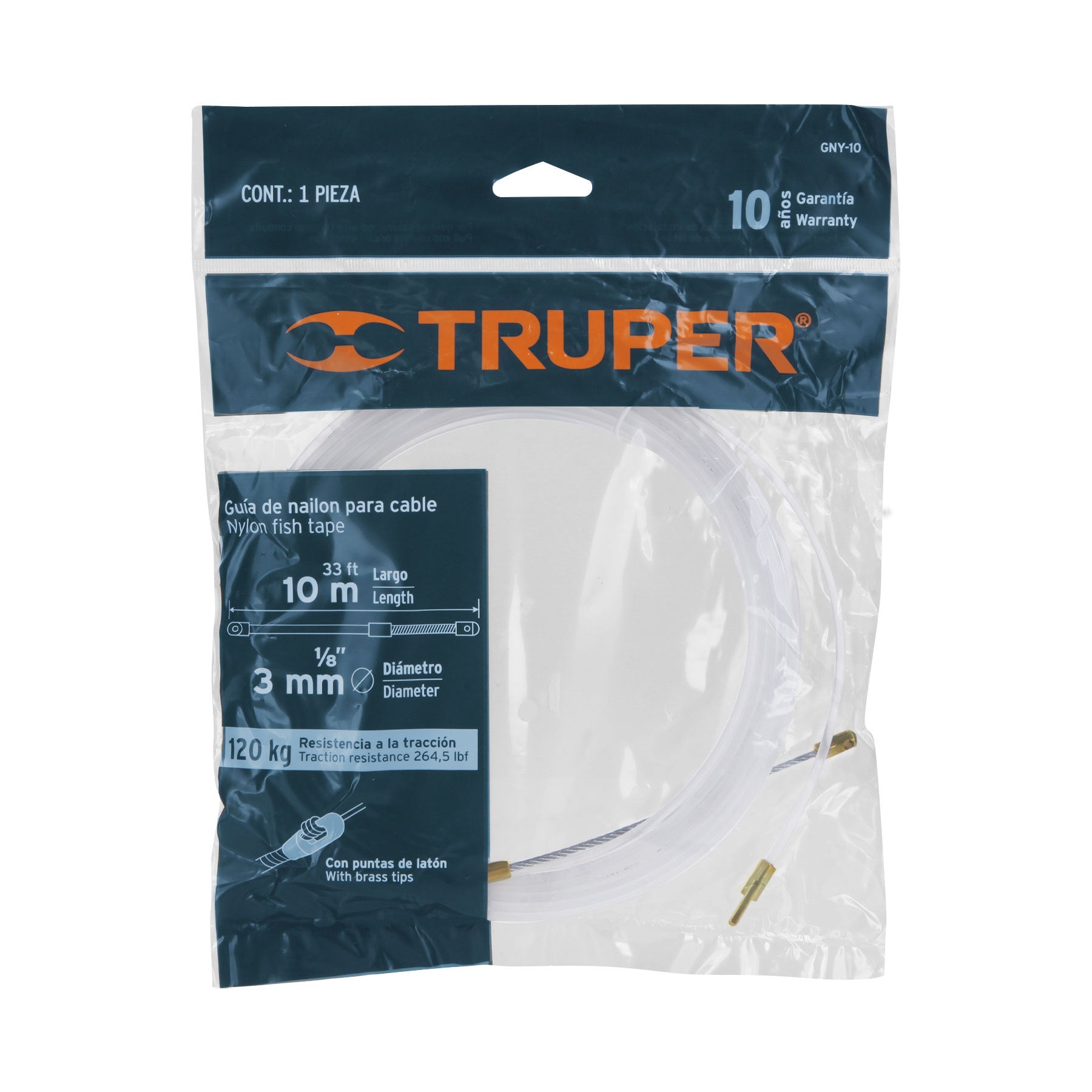 Guía de nylon de 10 m para cable, Truper - 17755