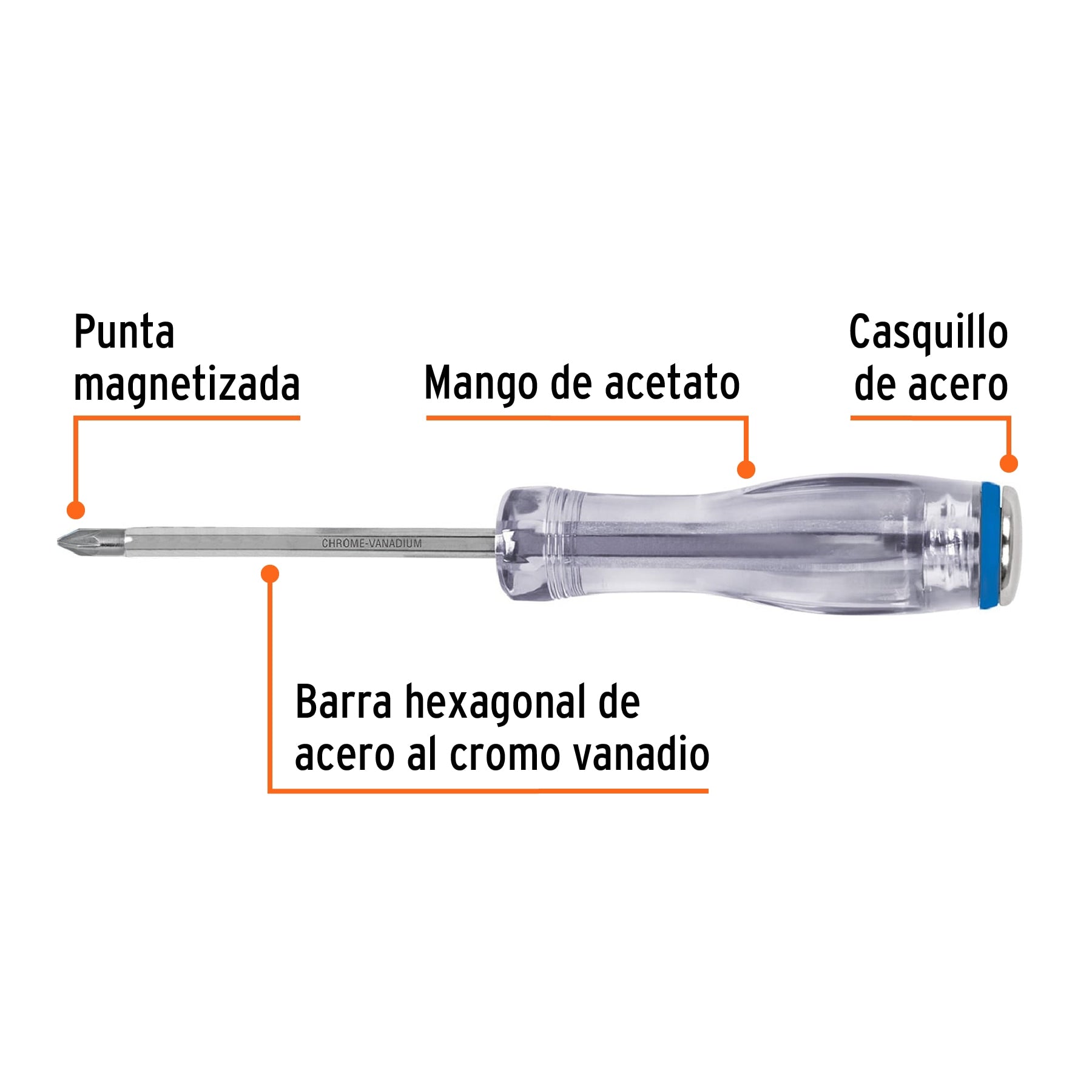 Desarmador de cruz de golpe 3/16" x 3", Truper - 14143