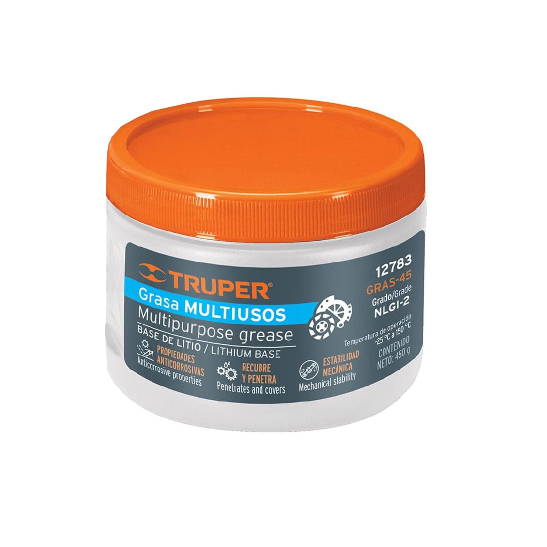 Grasa lubricante multiusos de litio de 450 g, Truper - 12783