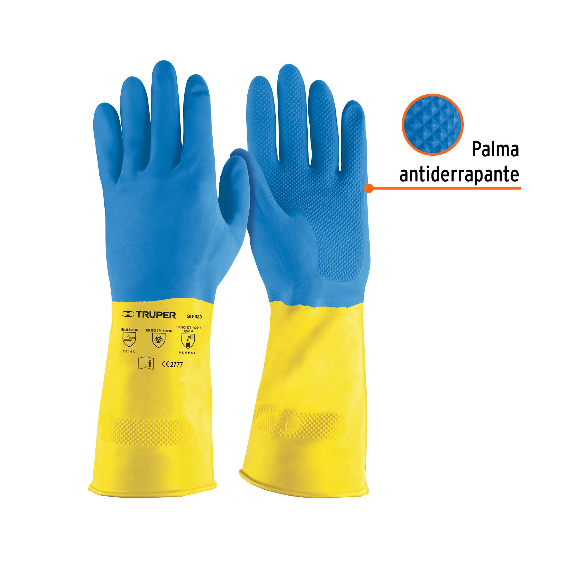 Guantes de látex reforzados para limpieza, G, TRUPER - 15269