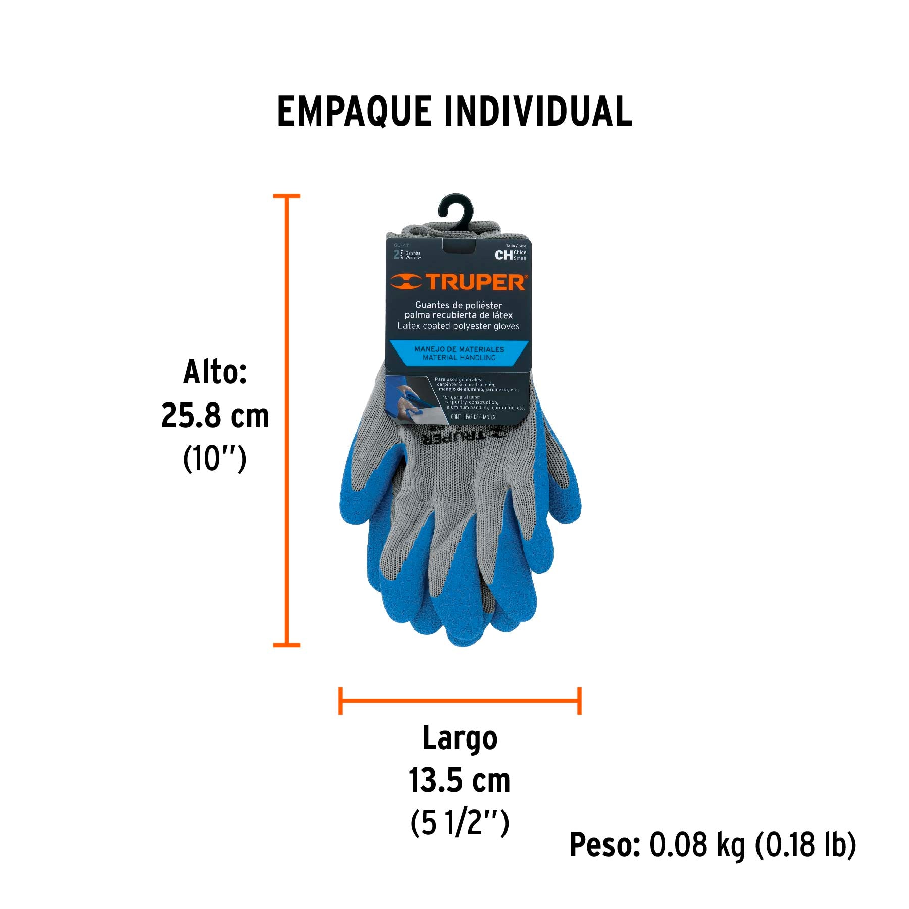 Guantes de poliéster recubiertos de latex, CH, TRUPER - 15265