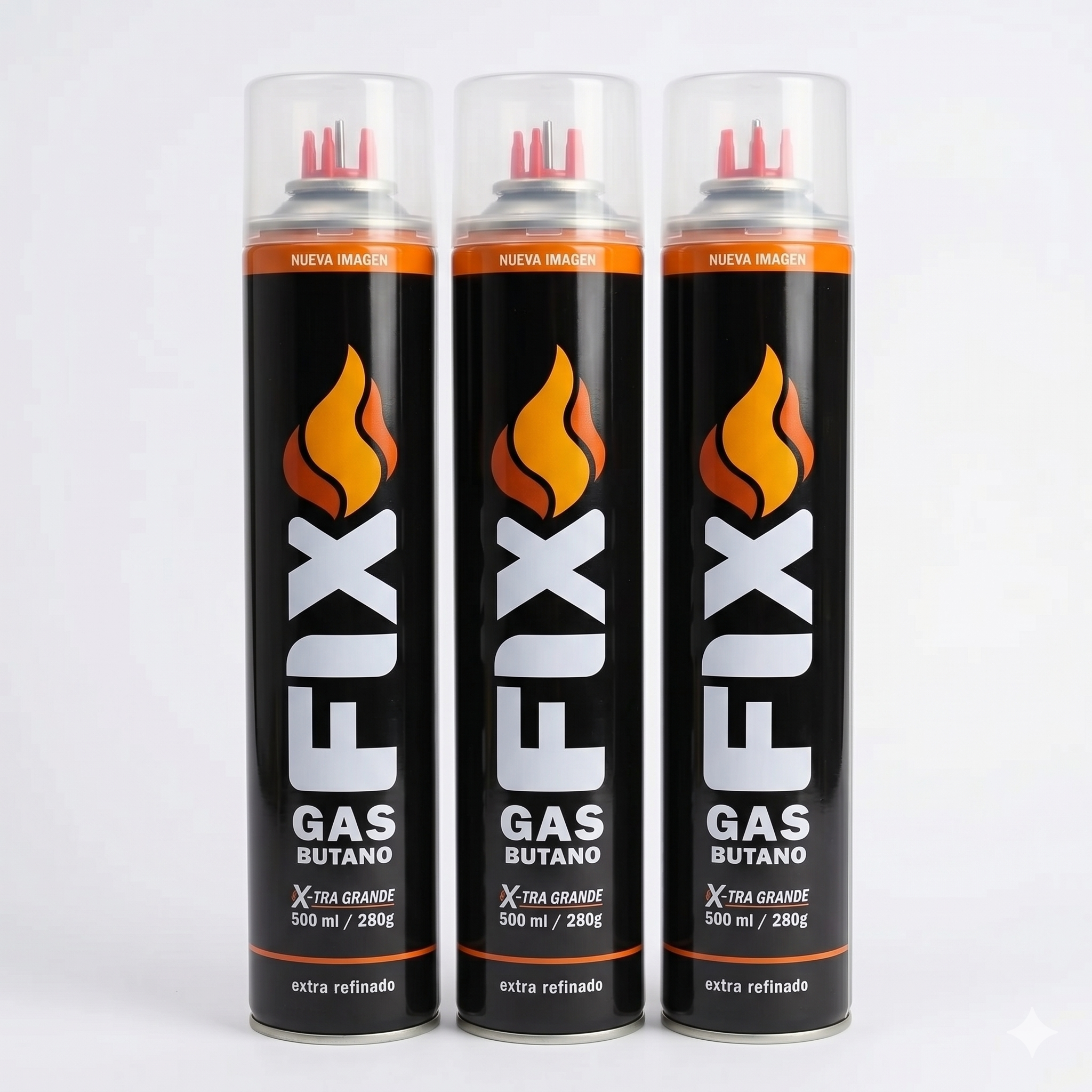 3x Gas Butano FIX Ultra Refinado Recarga Todo Tipo Encendedores sopletes 3EDI-500