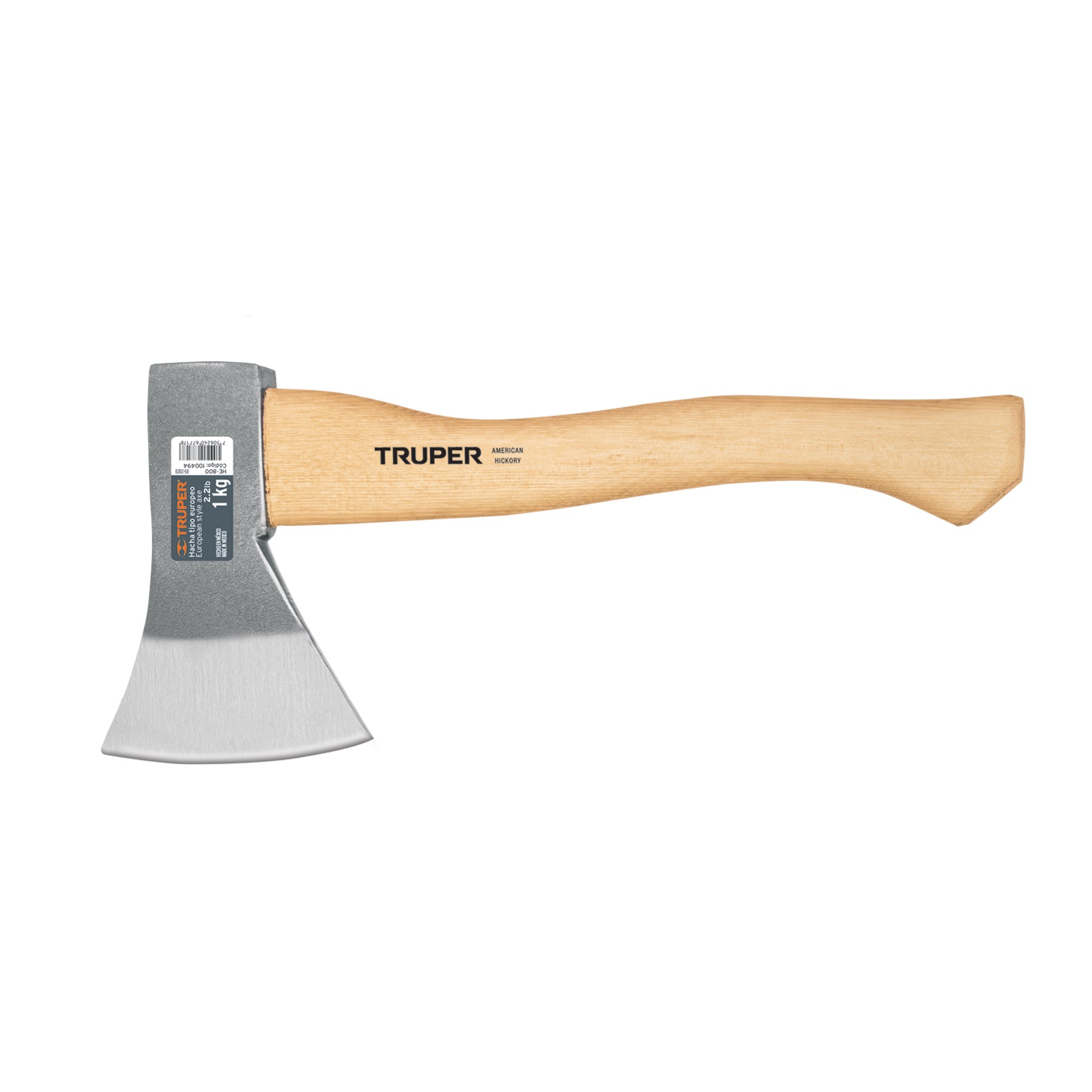 Hacha europea, 800 g, mango hickory 15", Truper - 100494