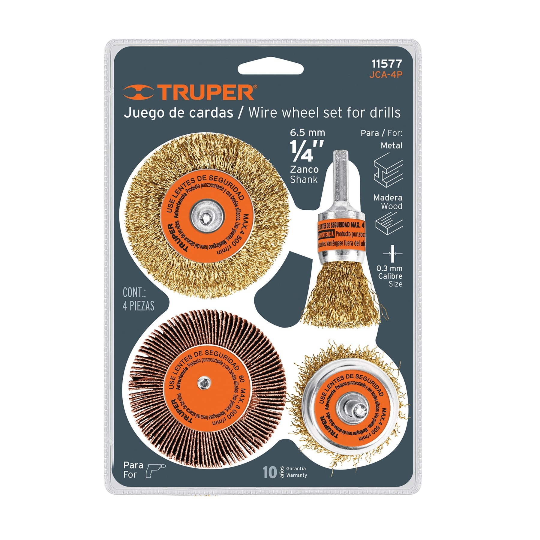 Juego De 4 Cardas Para Taladro, Truper - 11577