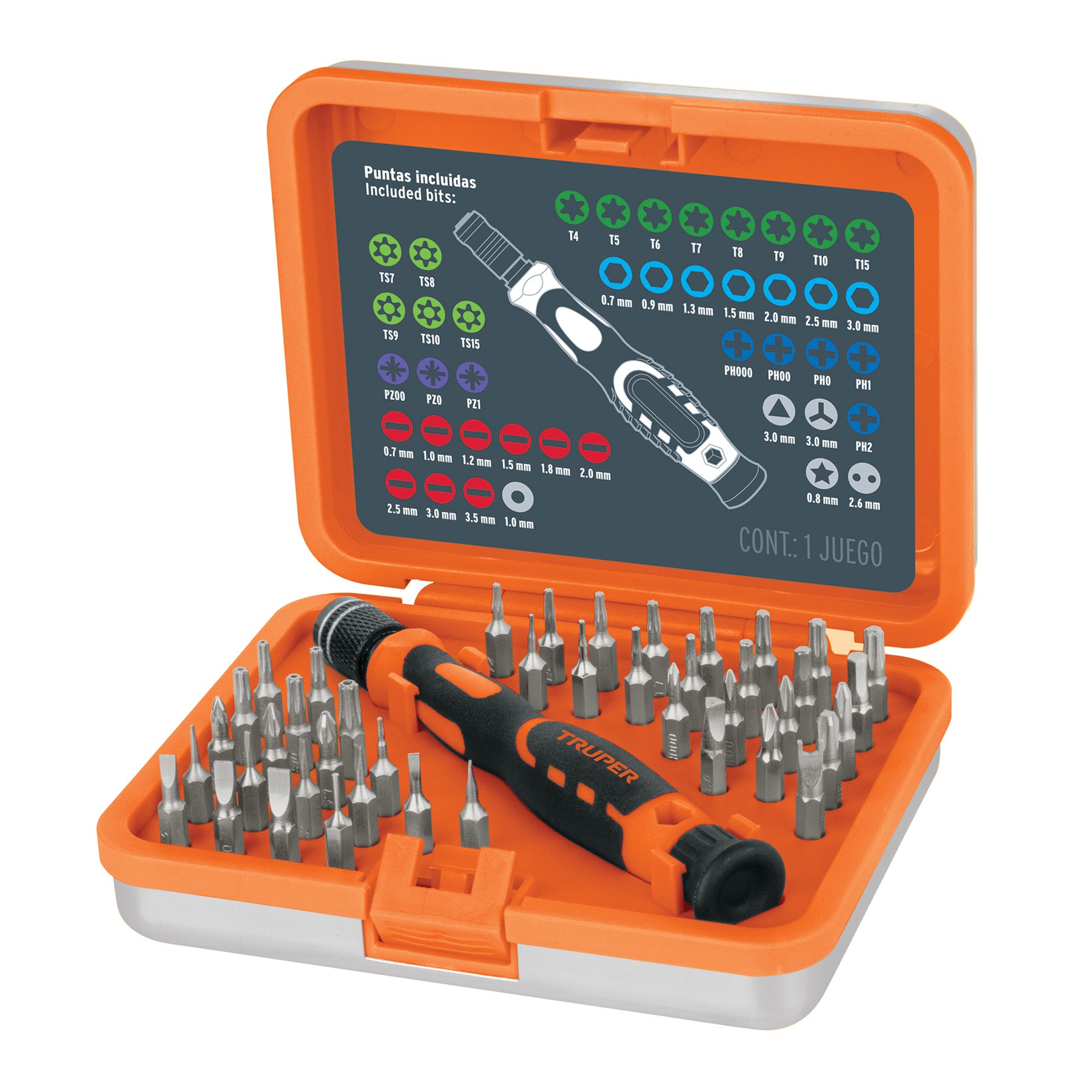 Desarmador de joyero con 42 puntas intercambiables - 14163