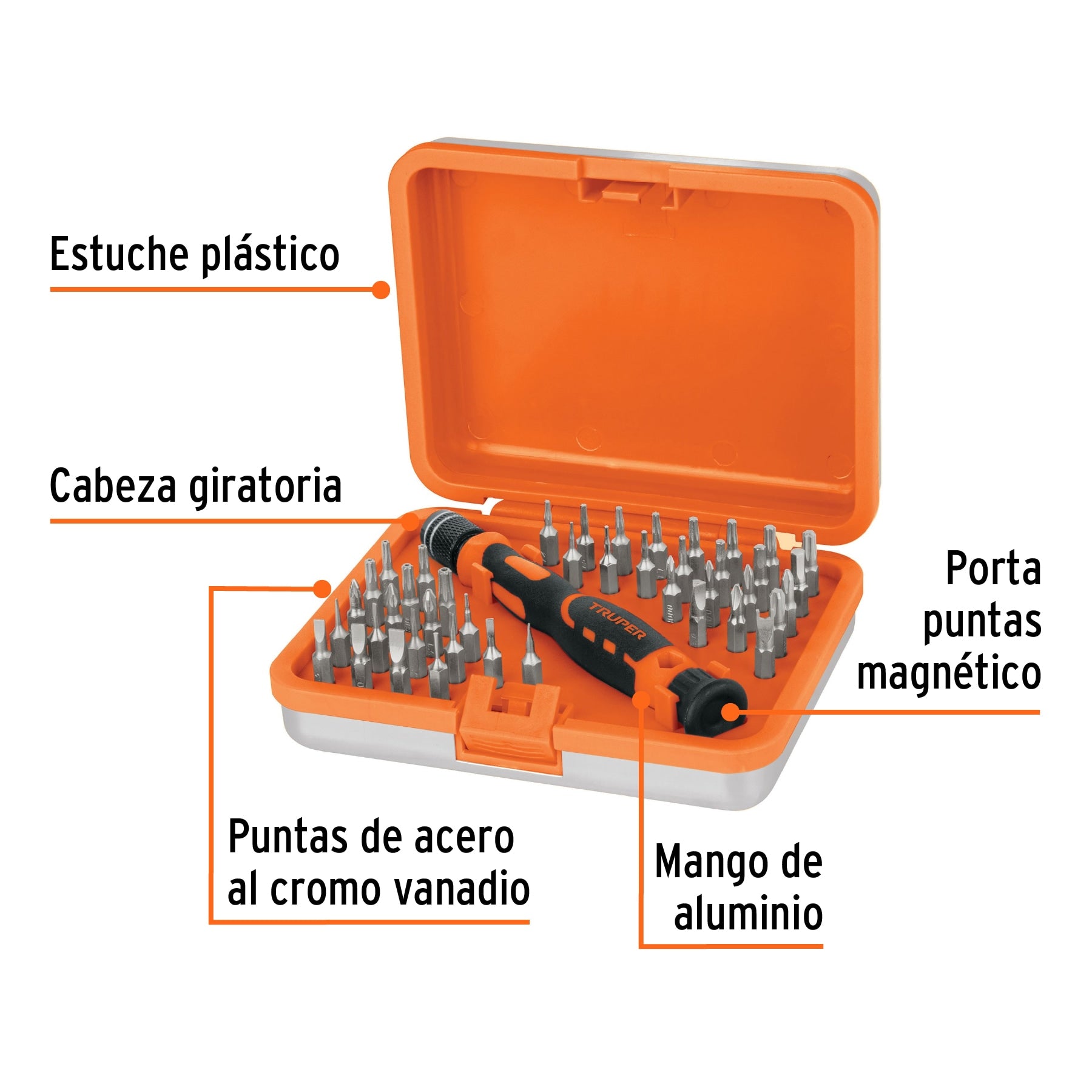 Desarmador de joyero con 42 puntas intercambiables - 14163