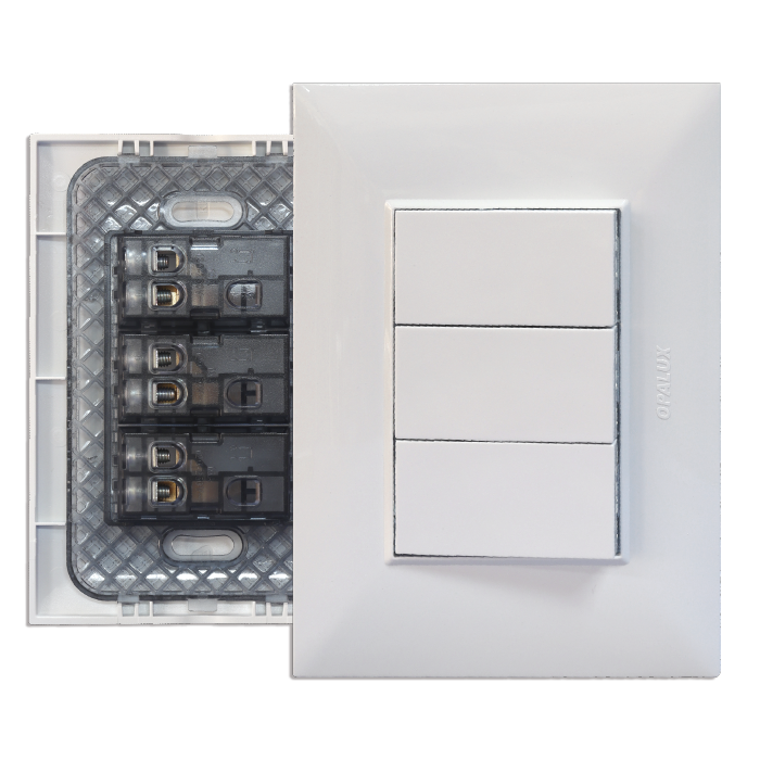 Interruptor Triple 10A, 250V "Opalux" p/empotrar KF2301