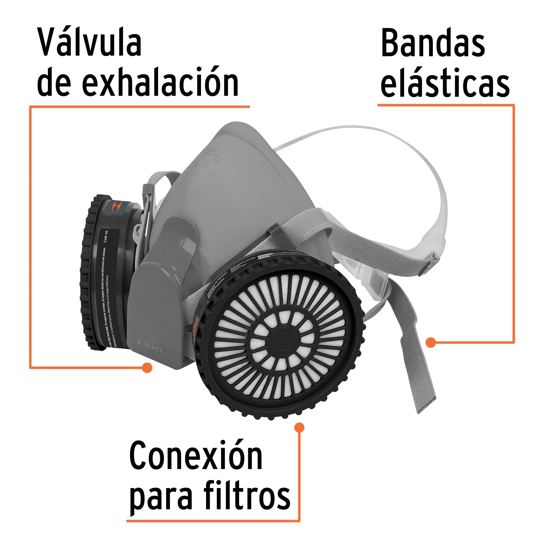 Kit respirador profesional con cartuchos pintura y pesticida - 13731