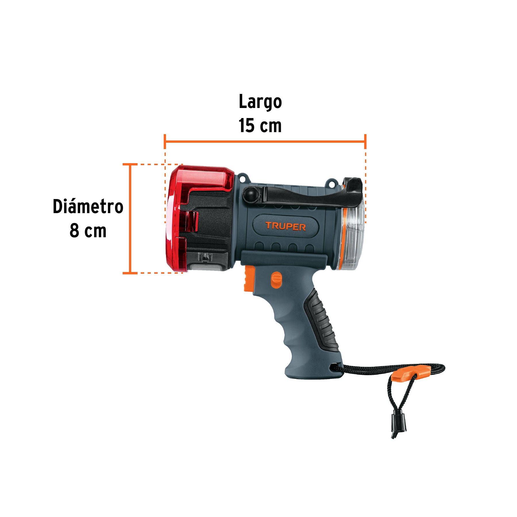 Linterna reflectora LED 2000 lm, recargable, Truper - 102418