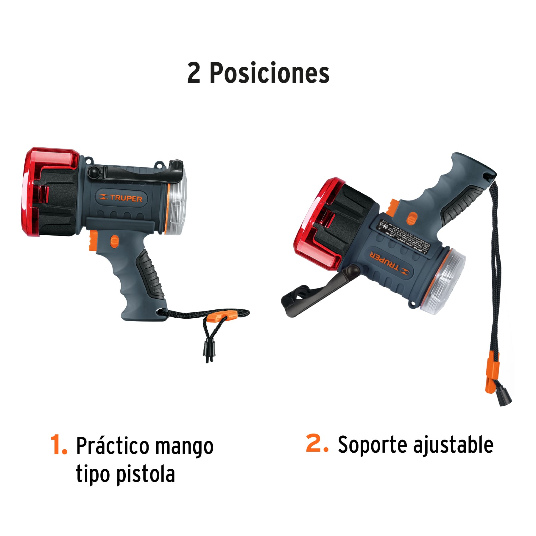 Linterna Lampara LED 900 lm recargable alta potencia, Truper - 102404