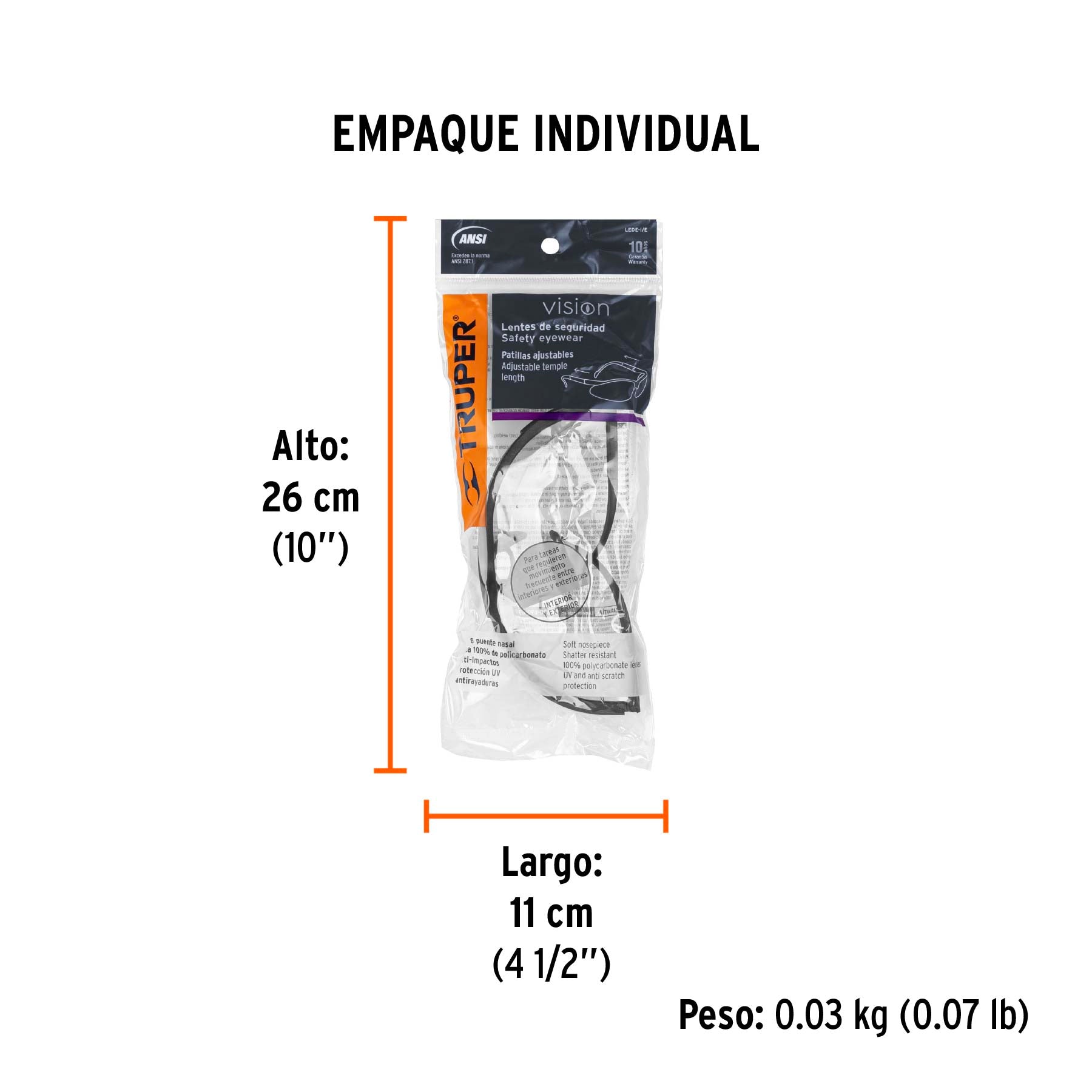 Lentes de seguridad interior-exterior, Truper - 10824
