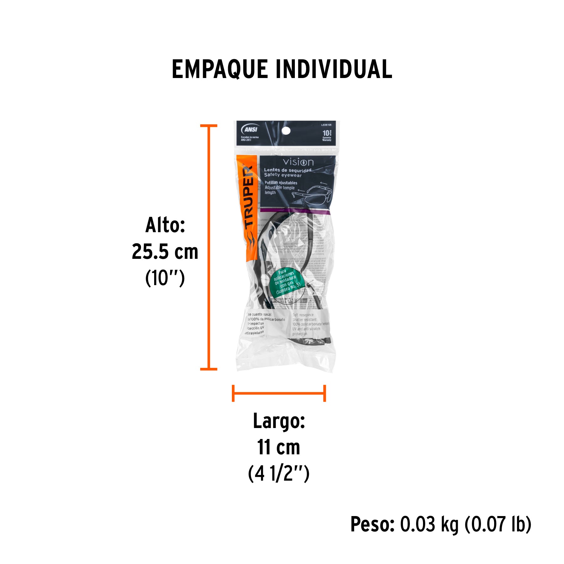 Lentes de seguridad verdes, Truper Vision - 14305