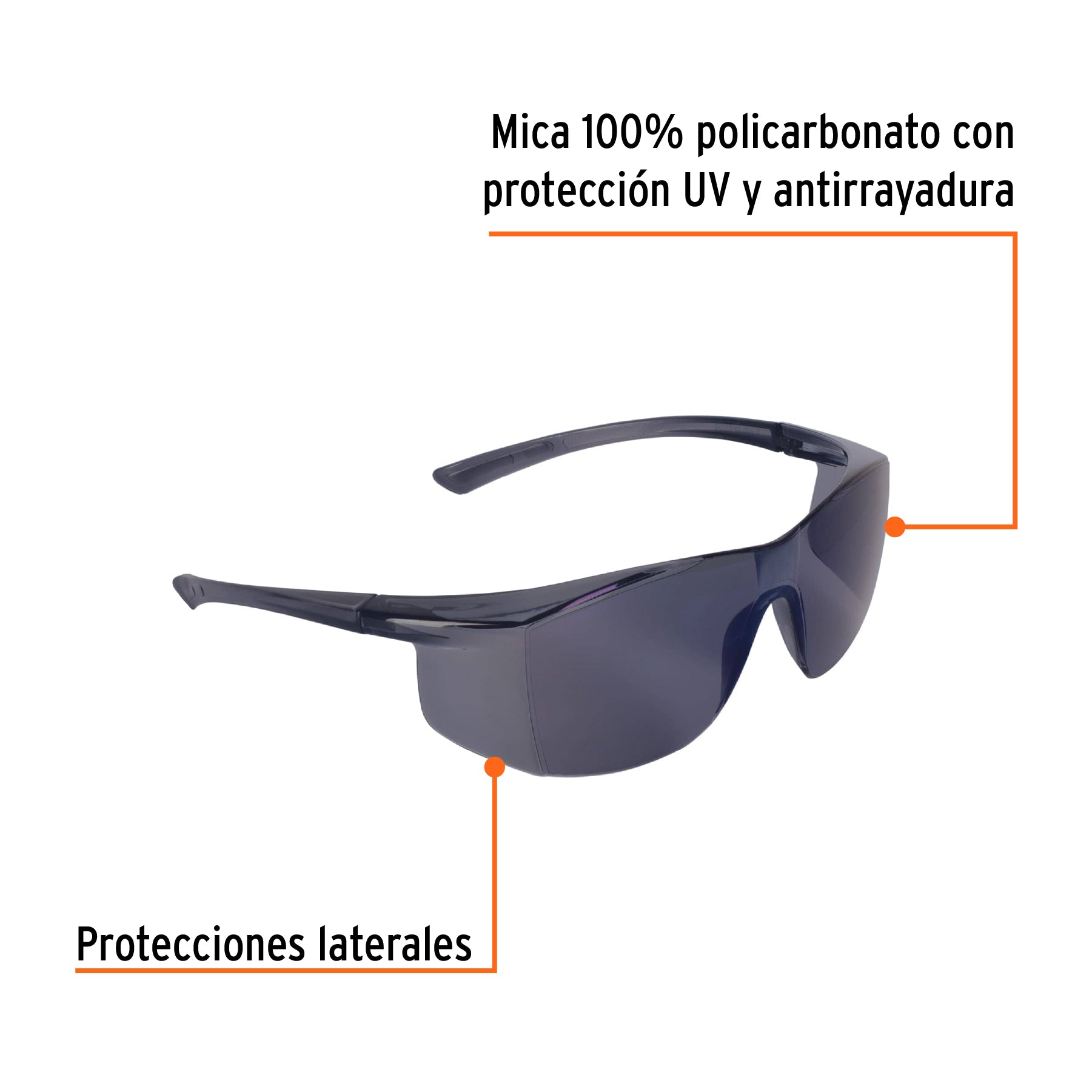 Lentes de seguridad espejo azul, Truper Ultralite - 10823