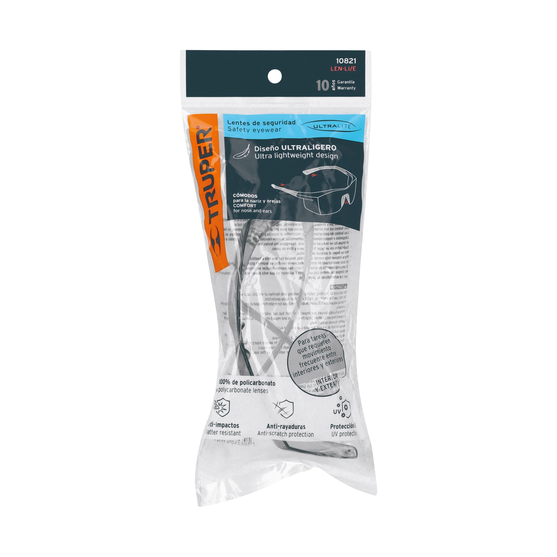 Lentes de seguridad interior-exterior, Truper Ultralite - 10821