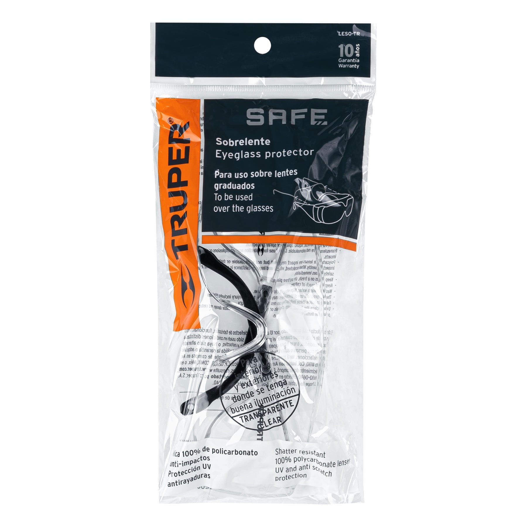 Sobrelentes de seguridad transparentes, Truper Safe - 14308