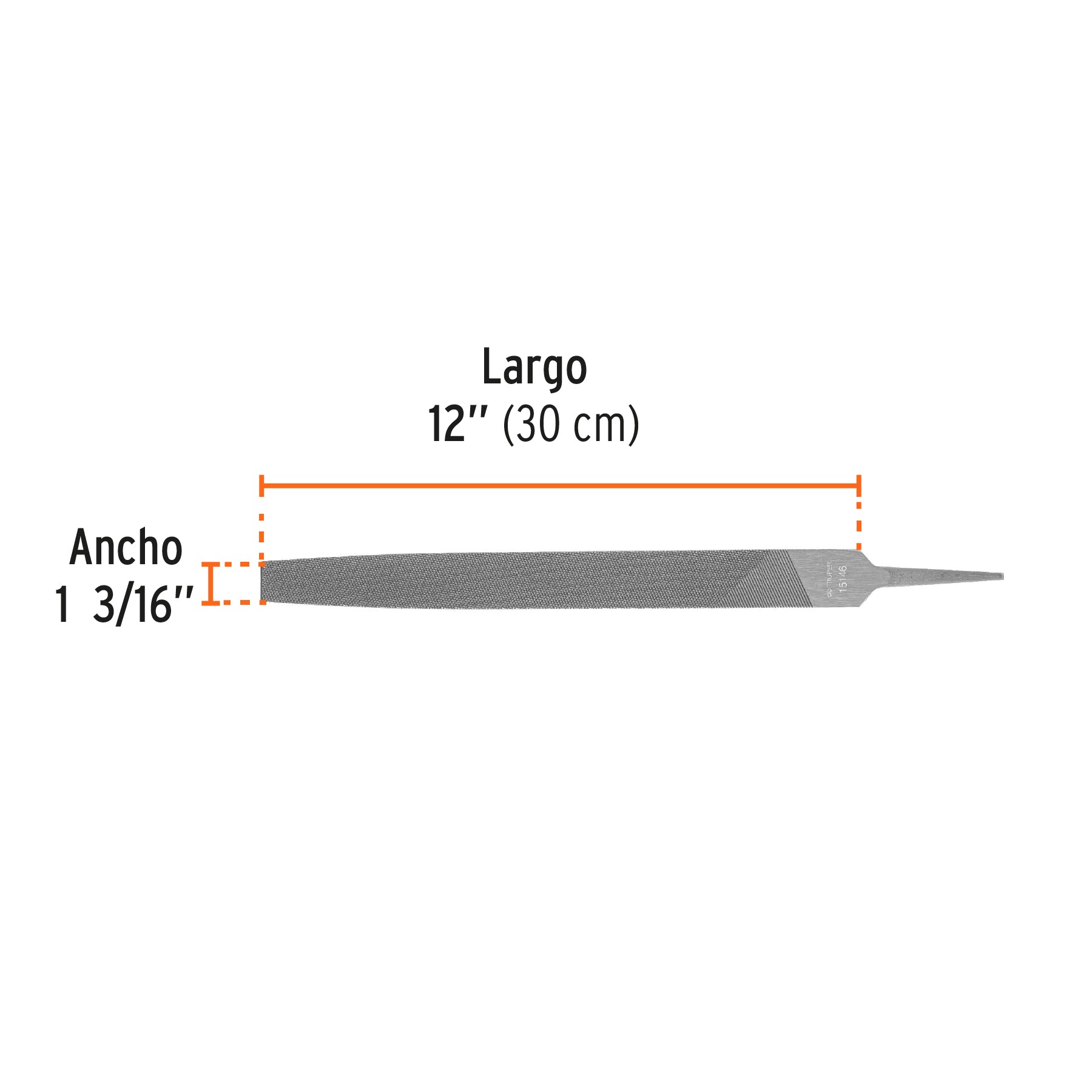 Lima plana bastarda 12", Truper - 15146