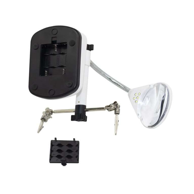 Soporte para Cautín con Lupa, Luz LED y Pinzas EDI-16090C