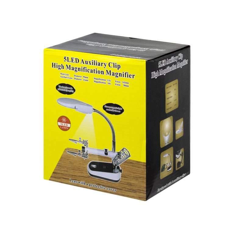 Soporte para Cautín con Lupa, Luz LED y Pinzas EDI-16090C