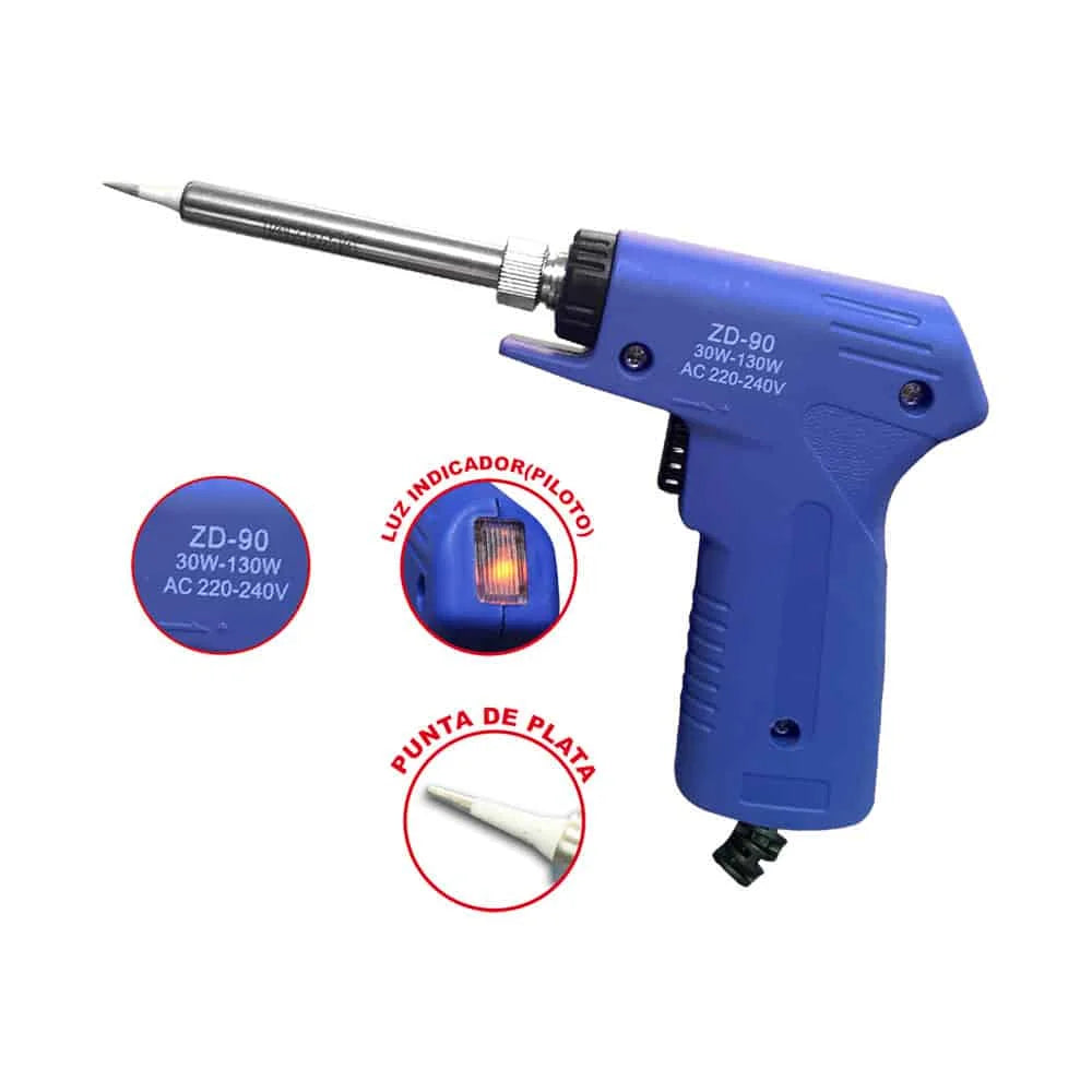 Cautin Tipo Pistola Punta de Plata 30W/130W ZD-90 TAKEMA