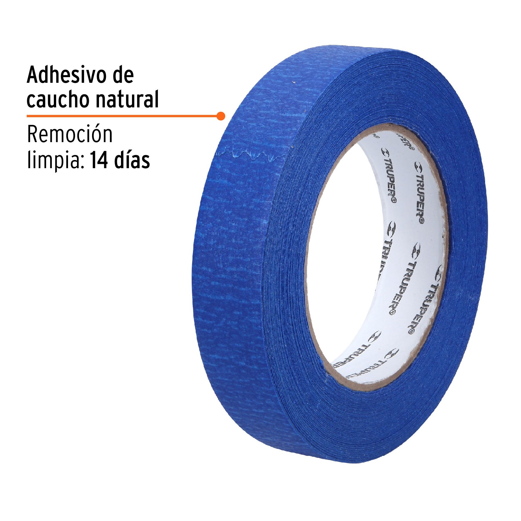 Cinta masking tape azul de 1" x 50 m, Truper - 12622
