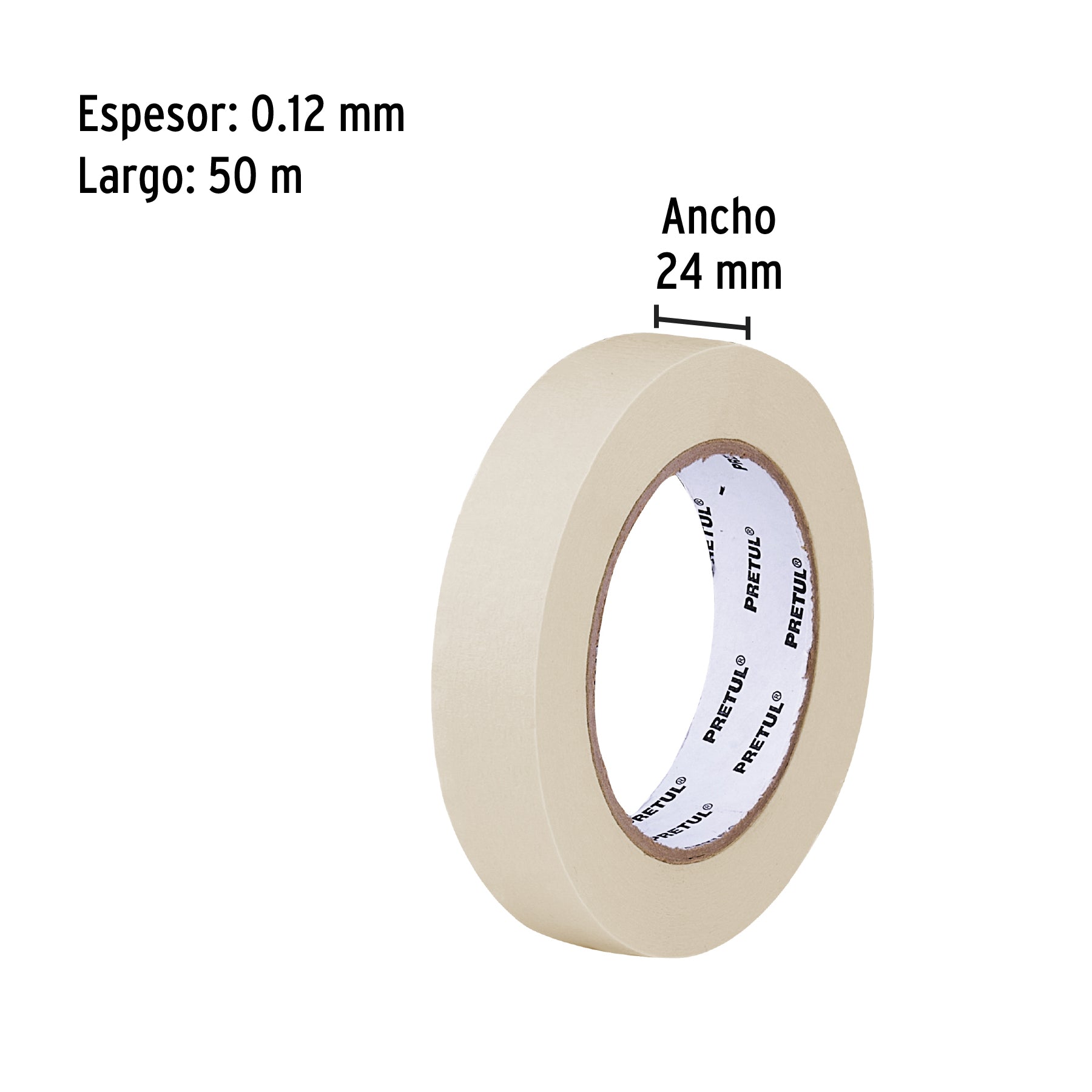 Cinta masking tape de 1" x 50 m, Pretul - 20670