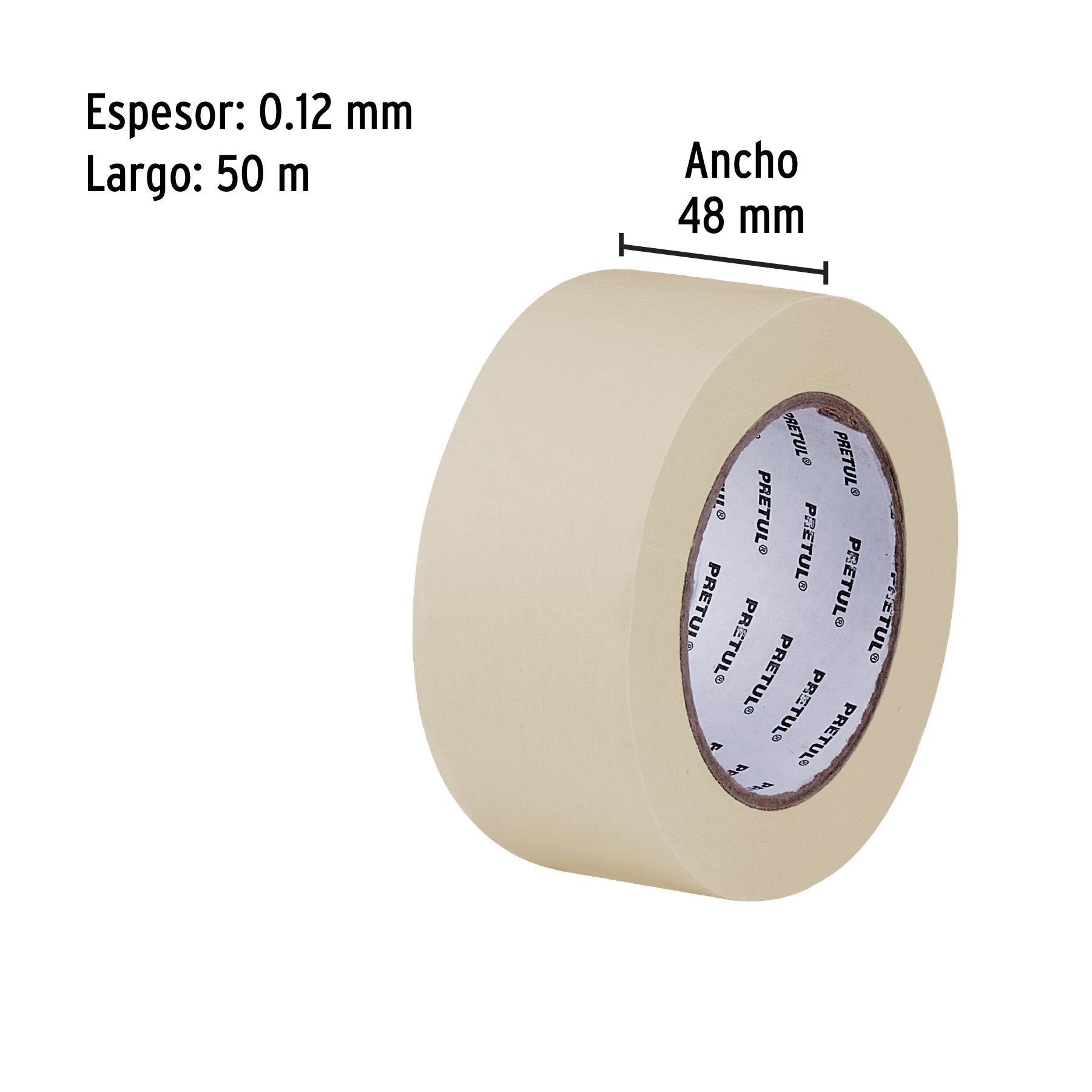 Cinta masking tape de 2" x 50 m, Pretul - 20672
