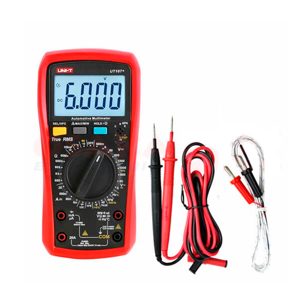 MULTIMETRO AUTOMOTRIZ TRUE RMS 1000V AC/DC "UNI-T" UT-107+
