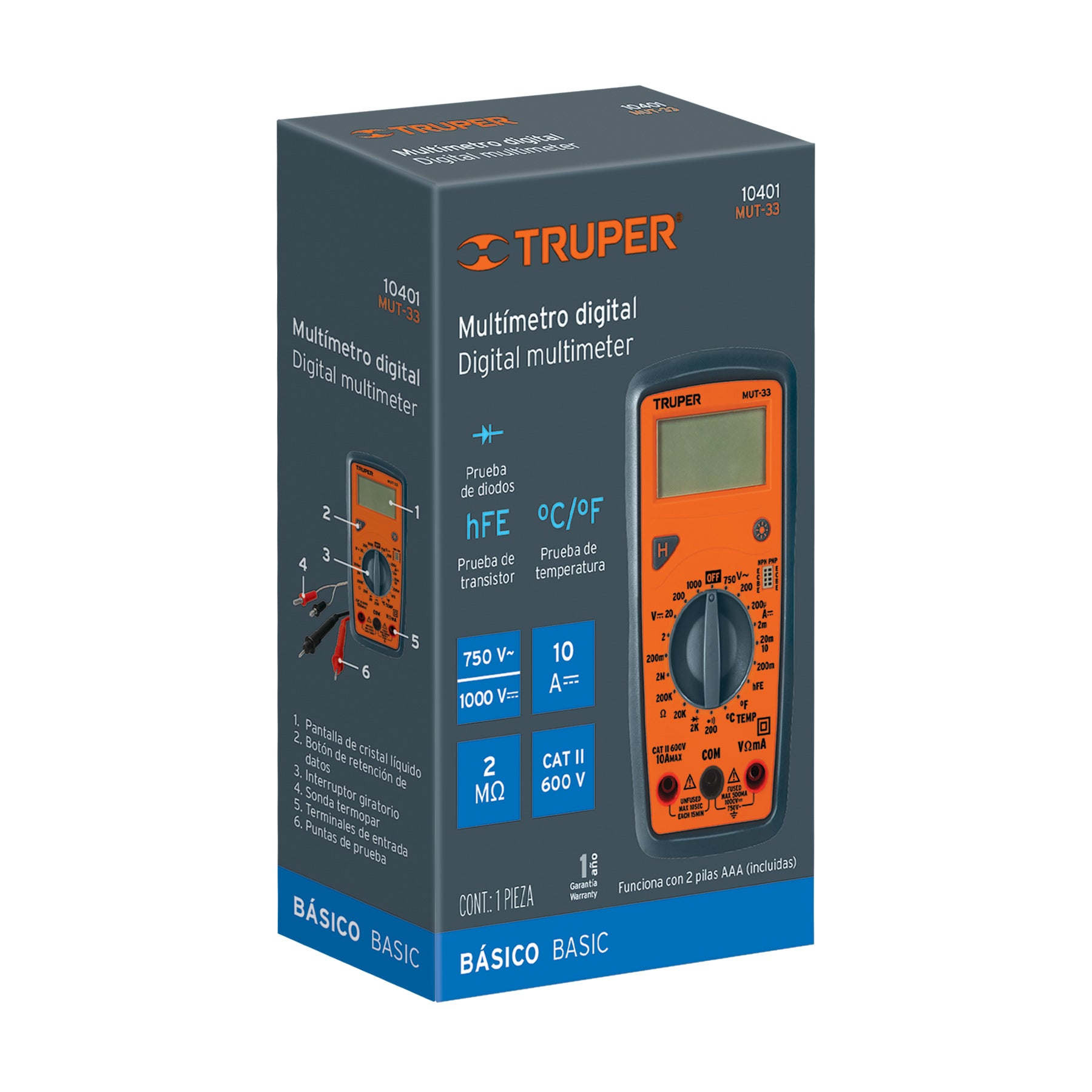 Multitester Digital Junior Truper MUT-33 cod: 10401