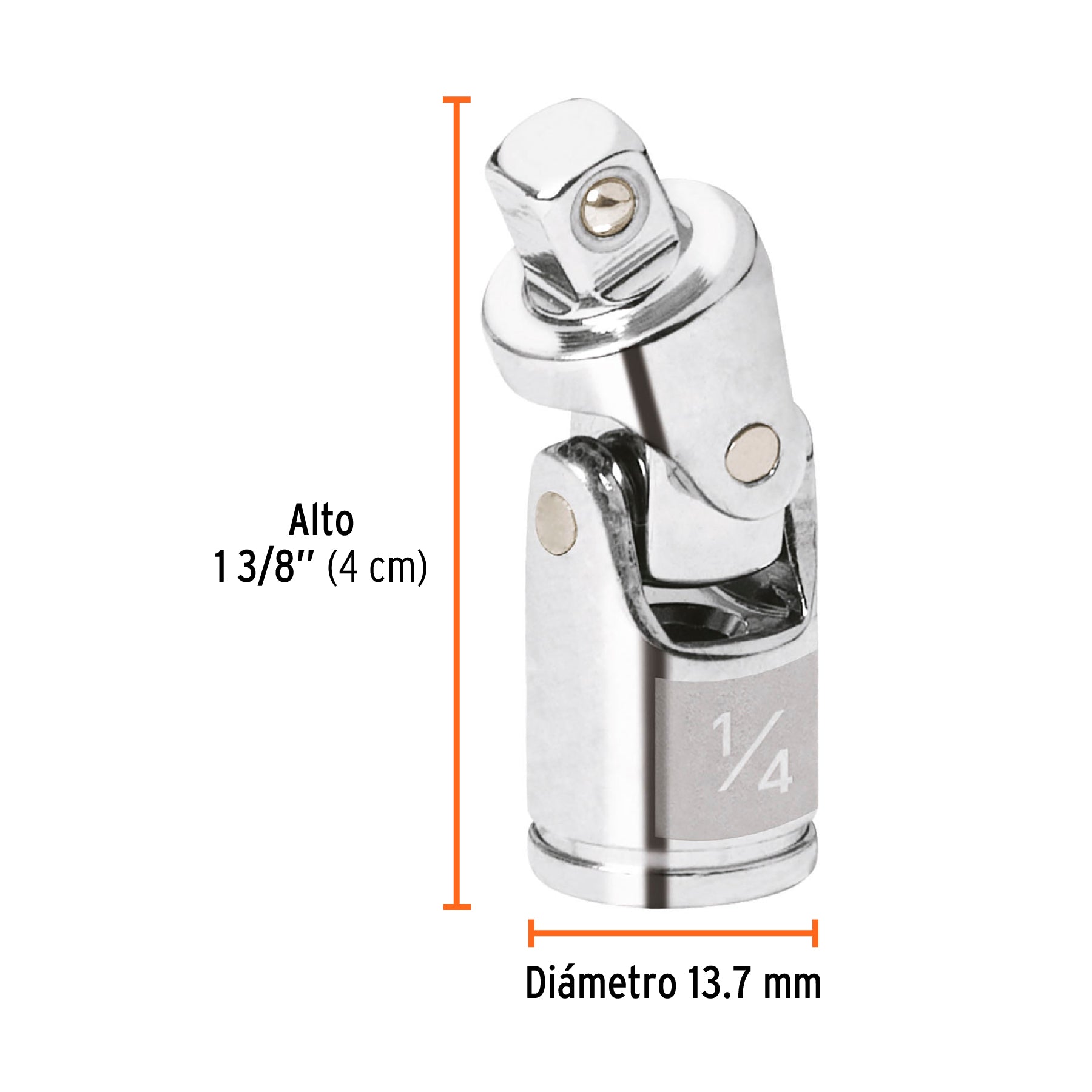 Cardán universal para dados encastre 1/4", Truper - 13226