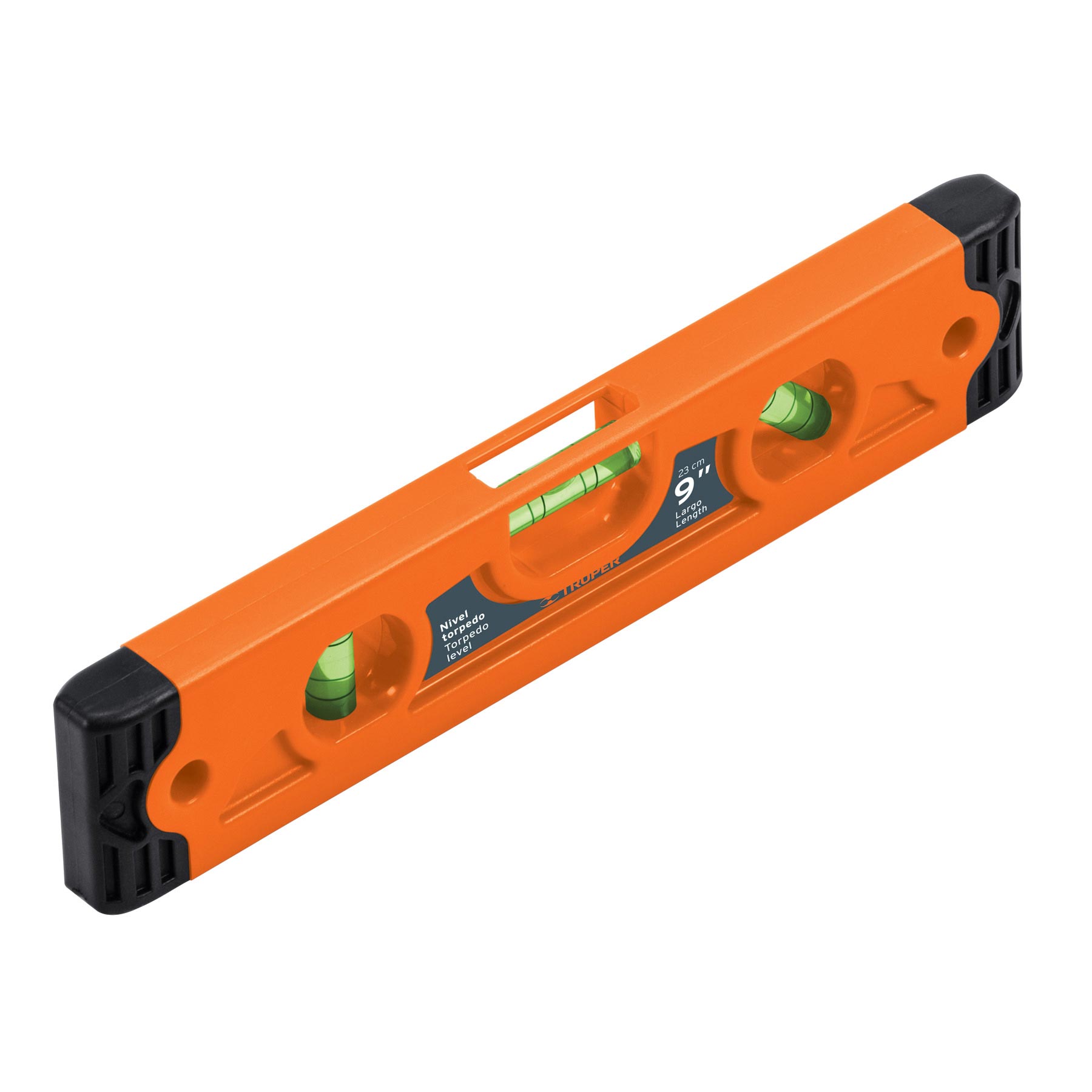 Nivel torpedo de 9" magnético cuerpo de ABS, Truper - 11223