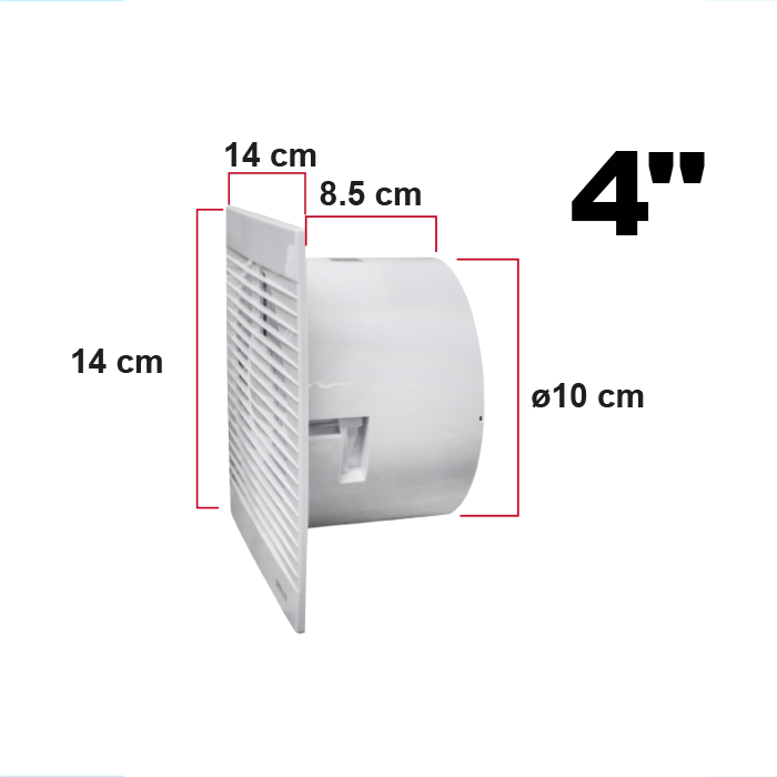 Extractor de Aire 4" Opalux OP-B4 – 15W, 80 m3/h, 33 dB