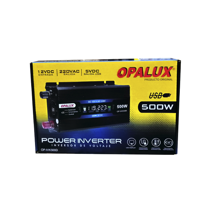 Inversor 12VDC220VAC 500W OP-IVK500D OPALUX