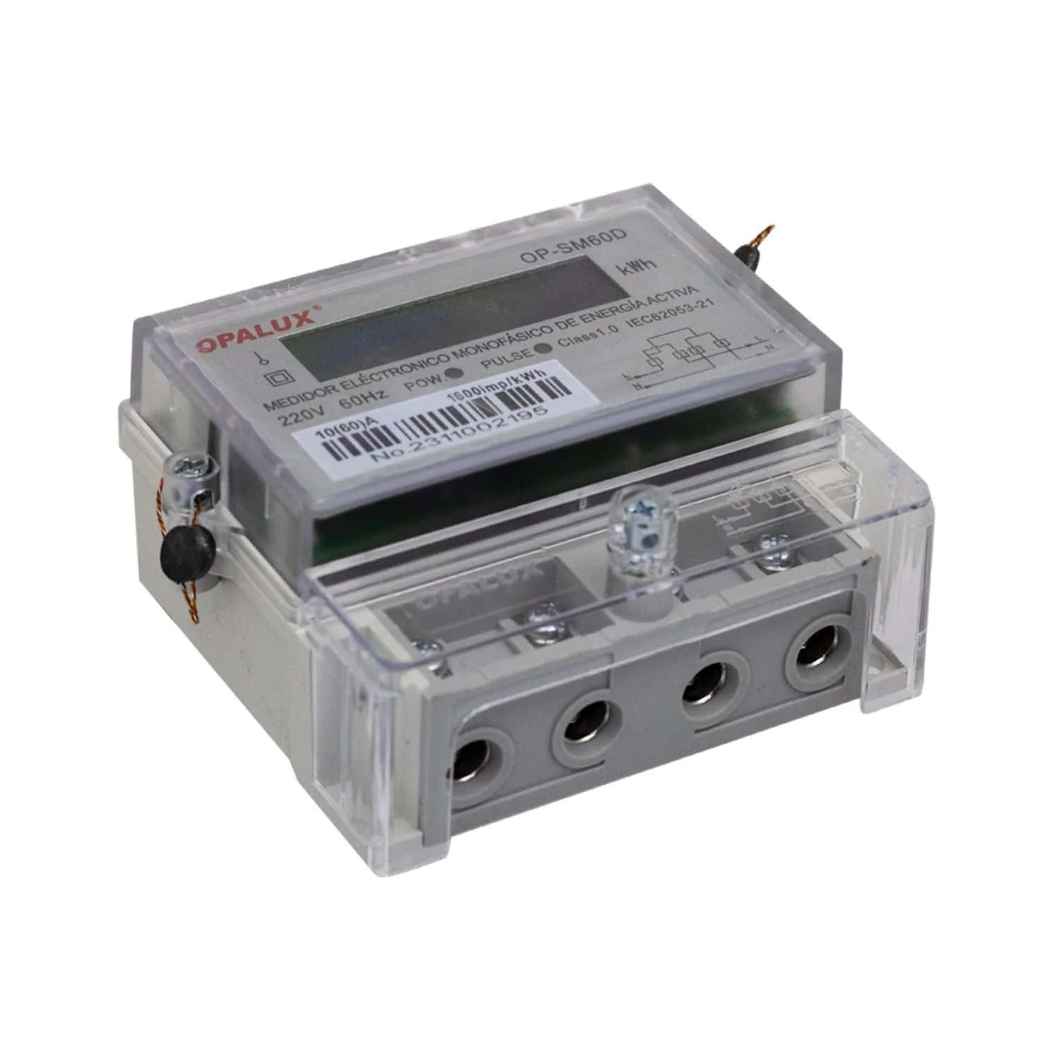 Medidor de Energía Monofásico Digital 220V OP-SM60D OPALUX