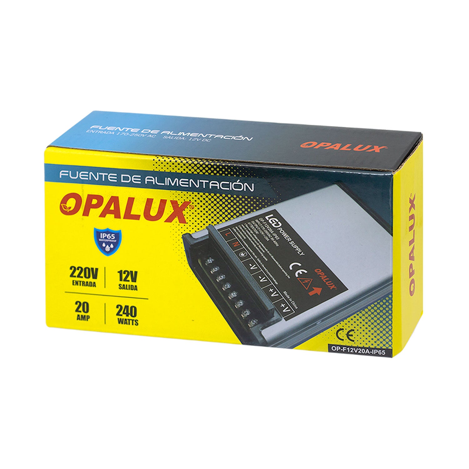 Fuente switching Vertical 12V 20A Opalux 240w OP-F12V20A-IP65