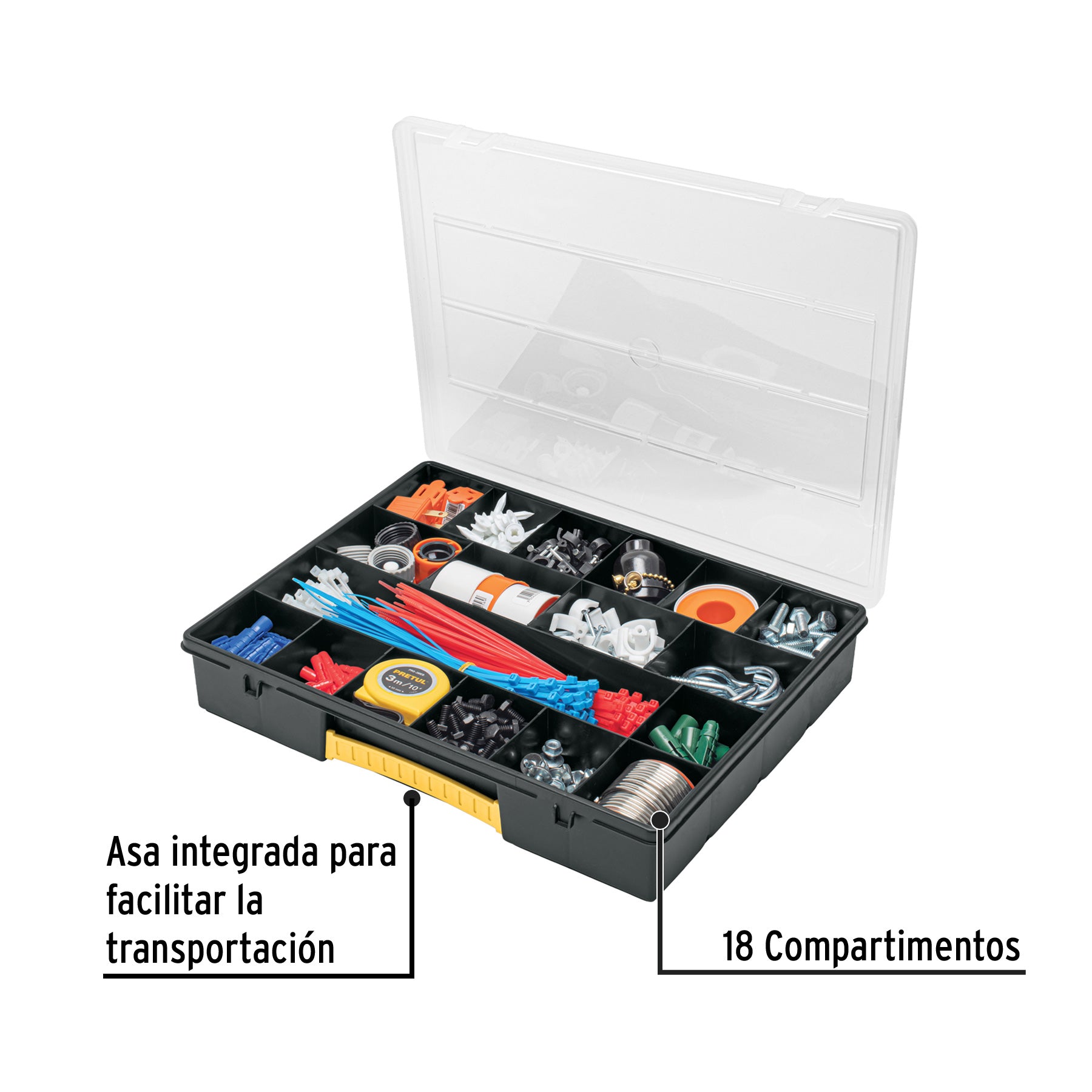 Organizador De 18 Compartimentos PRETUL 20679