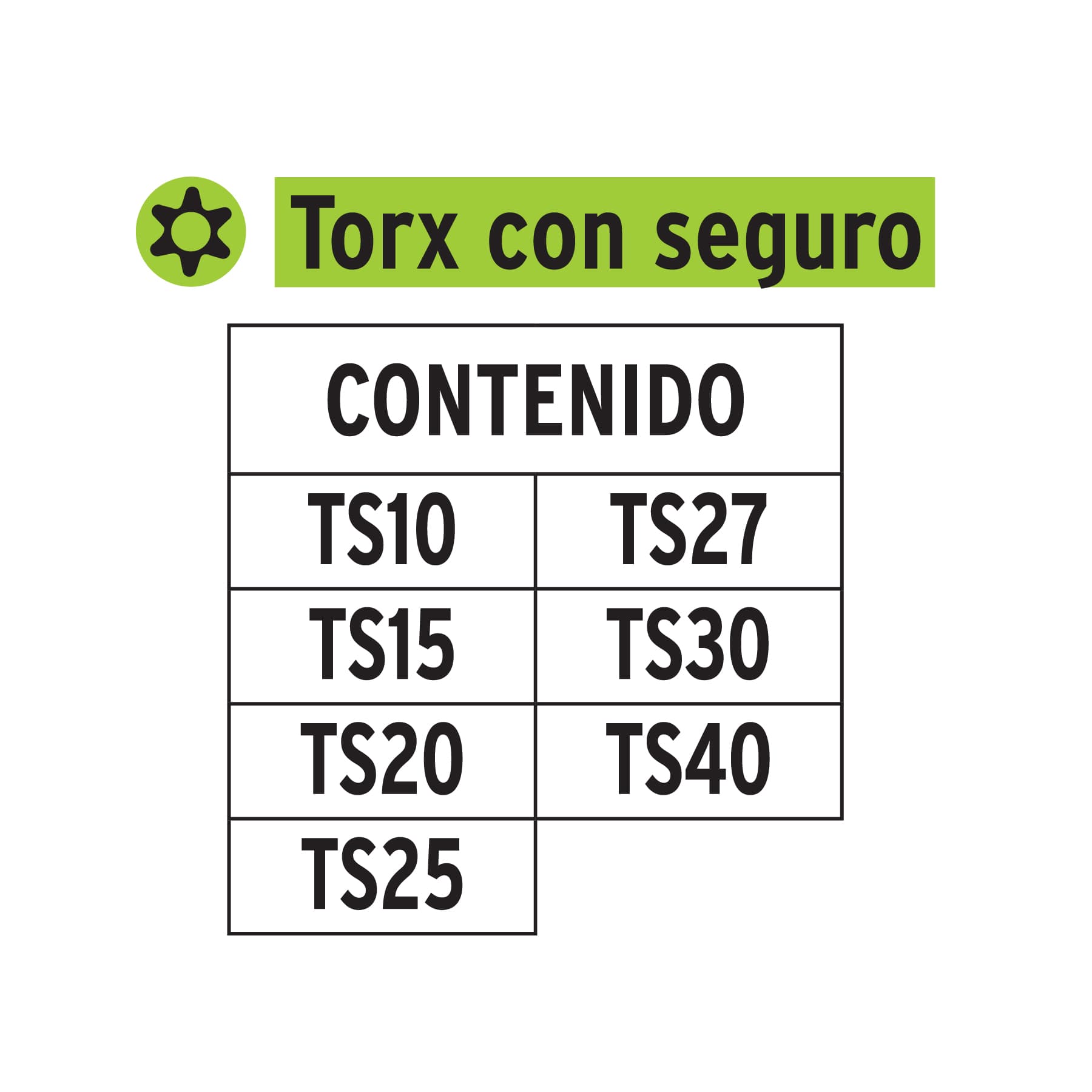 Juego de 7 puntas torx combinadas c/seguro largo 2", Expert Truper - 17813