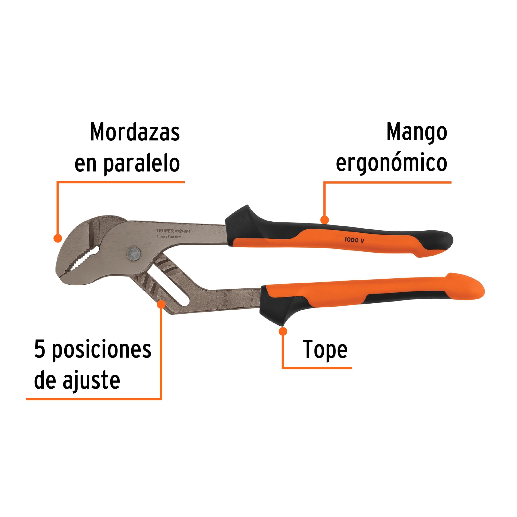 Pinzas de extensión 12" mango Comfort Grip, Truper Expert - 102394