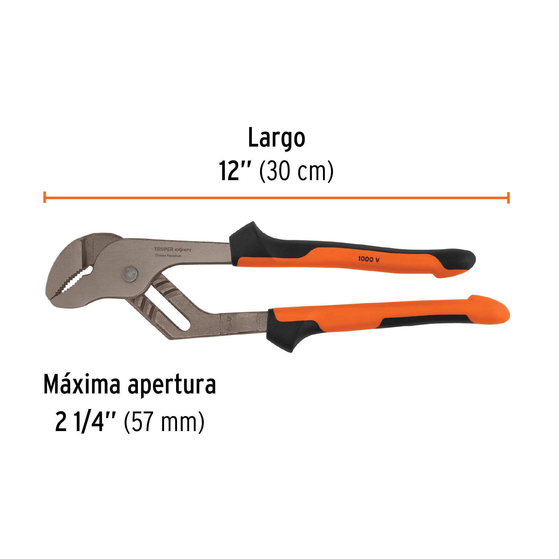 Pinzas de extensión 12" mango Comfort Grip, Truper Expert - 102394