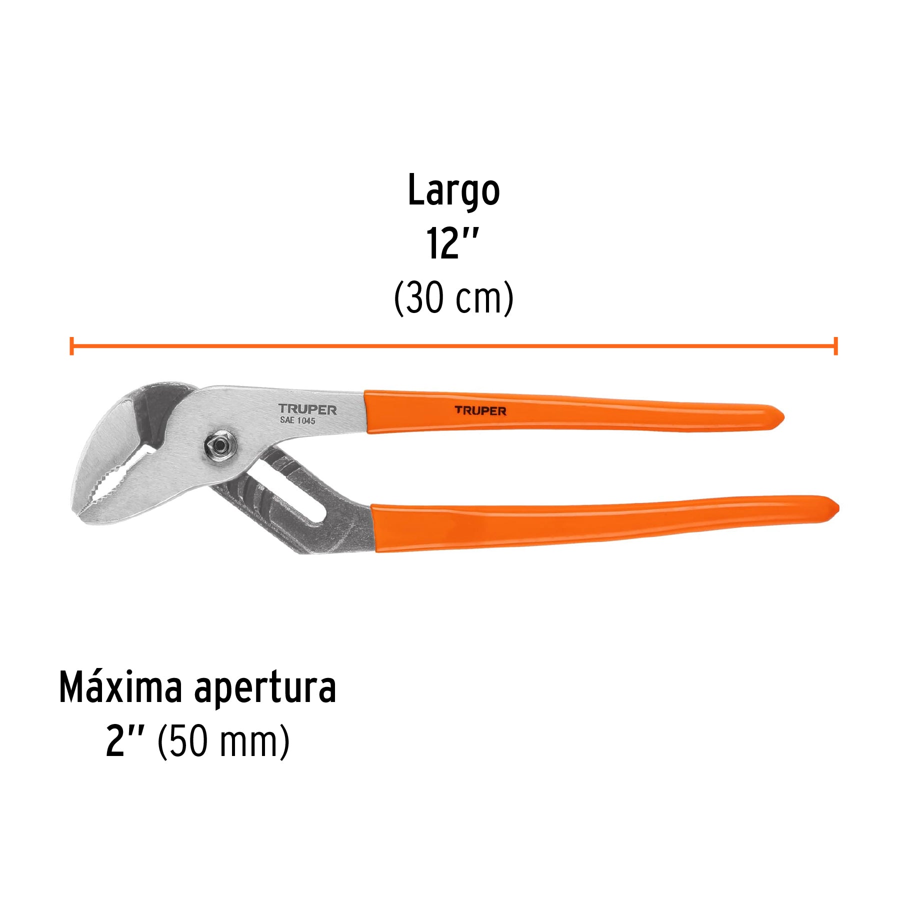 Alicate picoloro 12" mango de PVC, Truper - 17352