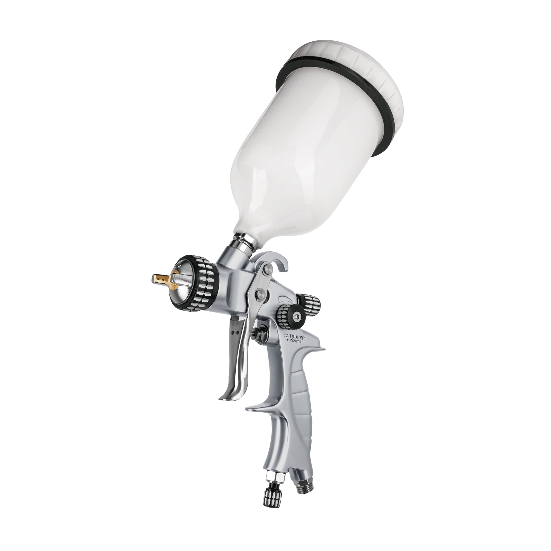 Pistola p/pintar gravedad HVLP vaso plástico, 1.4 mm, Truper - 14031