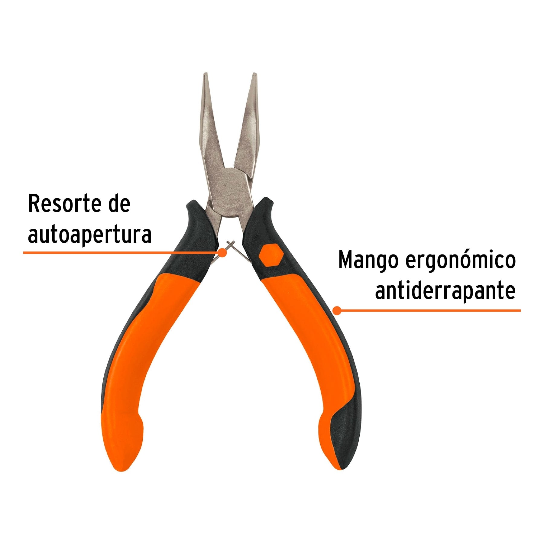 Mini alicate de punta curva 5" mango Comfort Grip, Truper - 17365