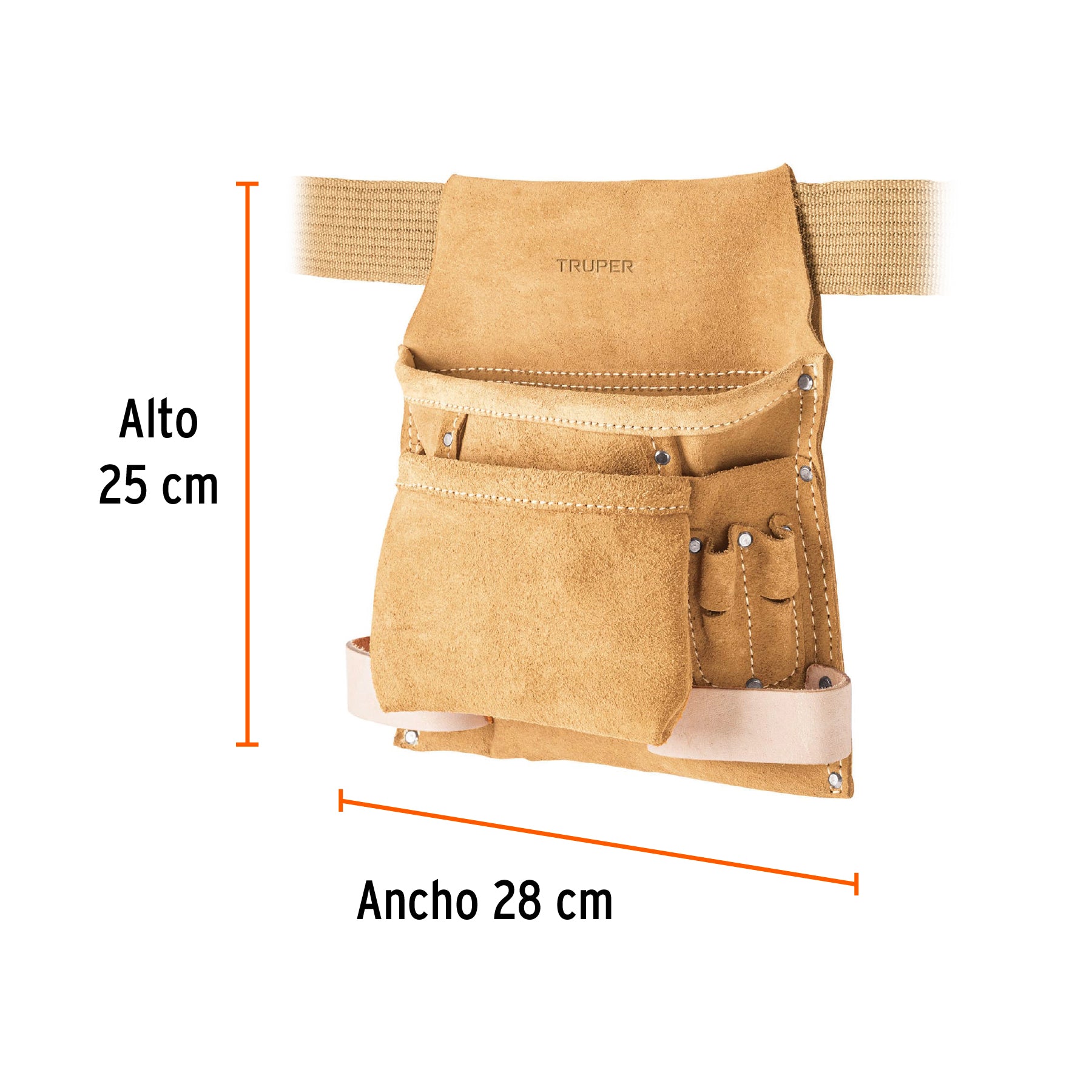 Cinturón portaherramientas de carnaza, 6 compartimentos, Truper - 11533