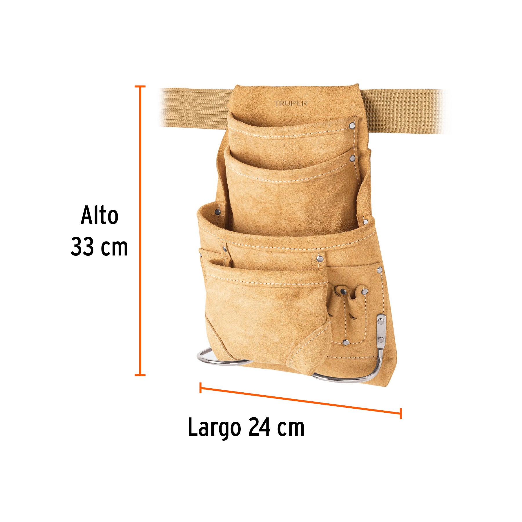Porta herramientas de carnaza con 12 compartimentos, Truper - 11536