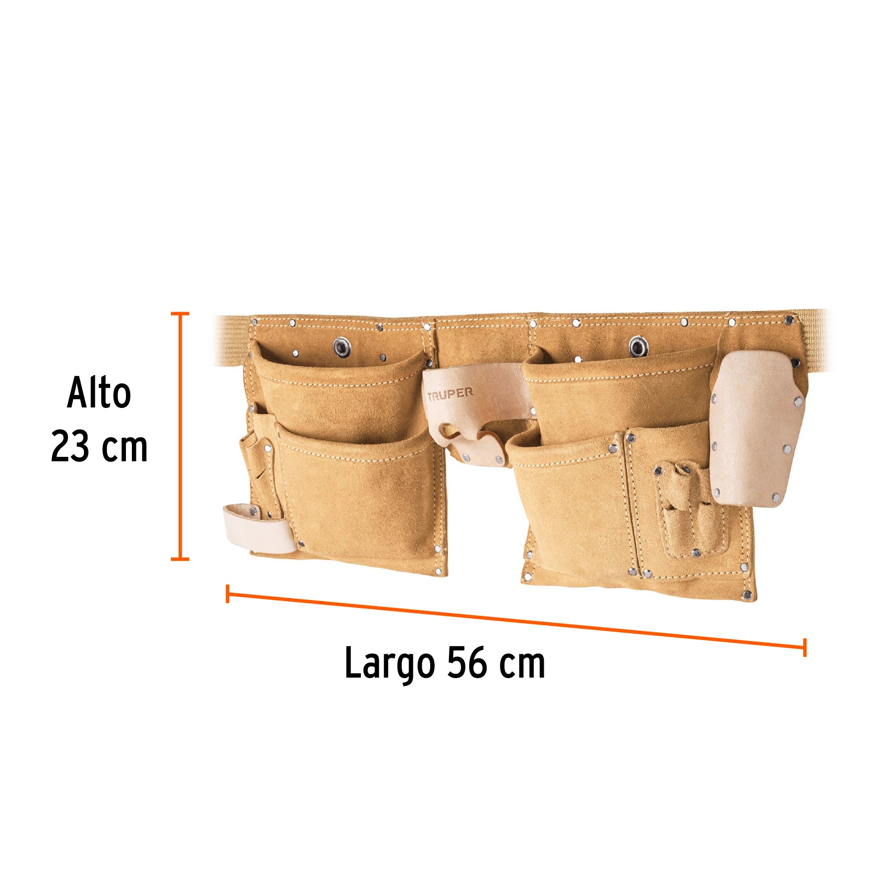 Porta herramientas de carnaza con 13 compartimentos, Truper - 11537