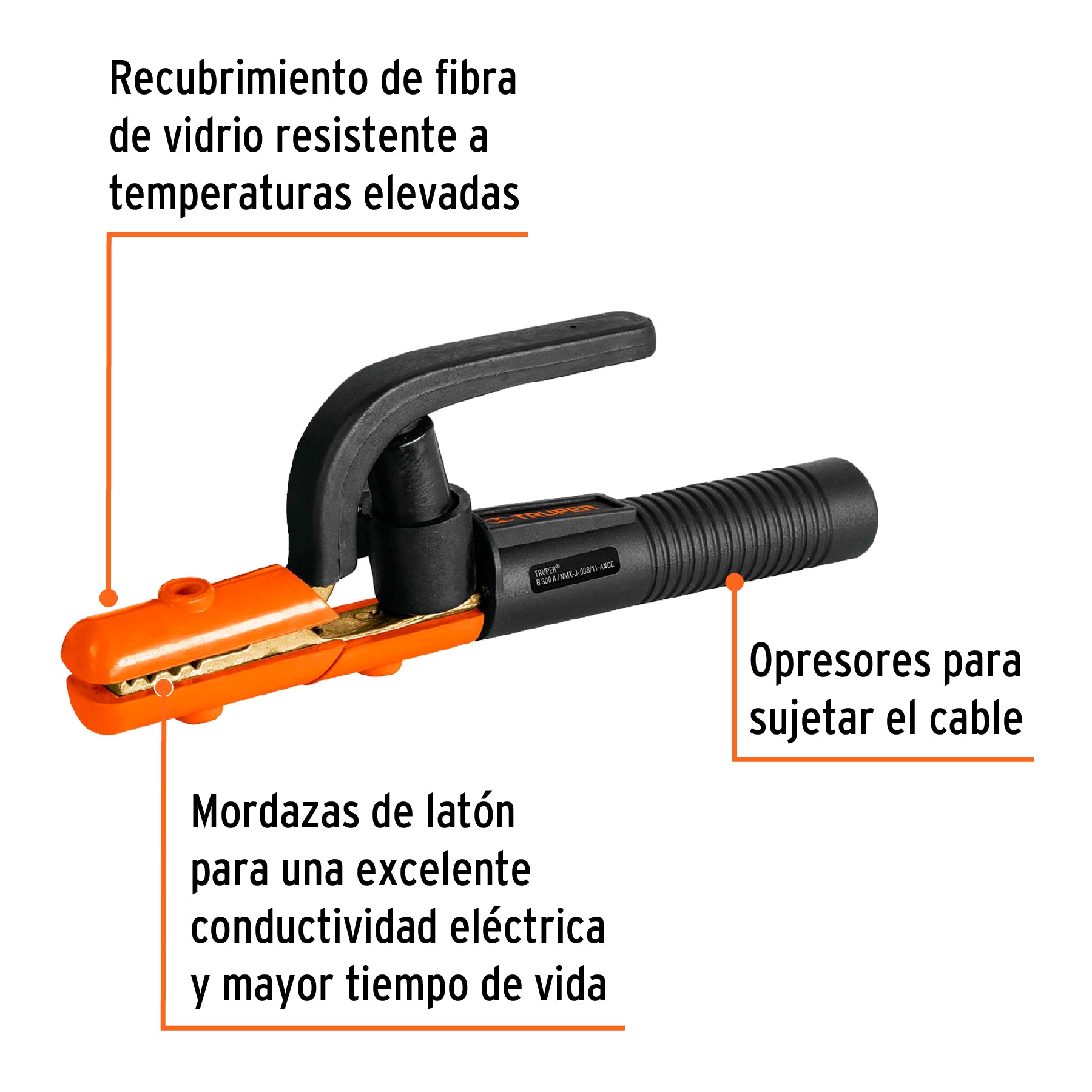 Tenaza porta electrodo de 300 A, Truper - 14232