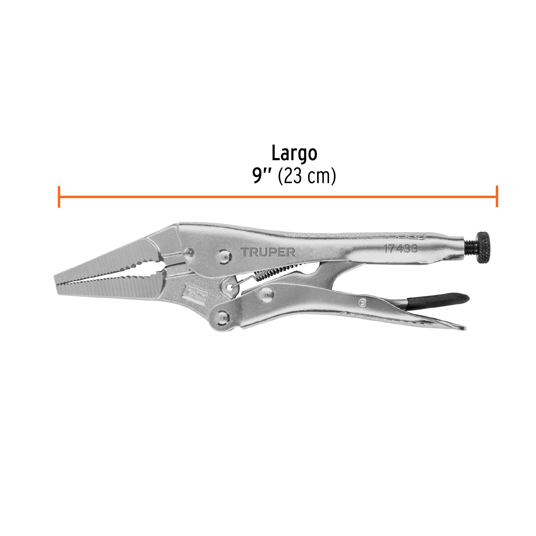 Pinza de presión 9", punta larga, Truper - 17433