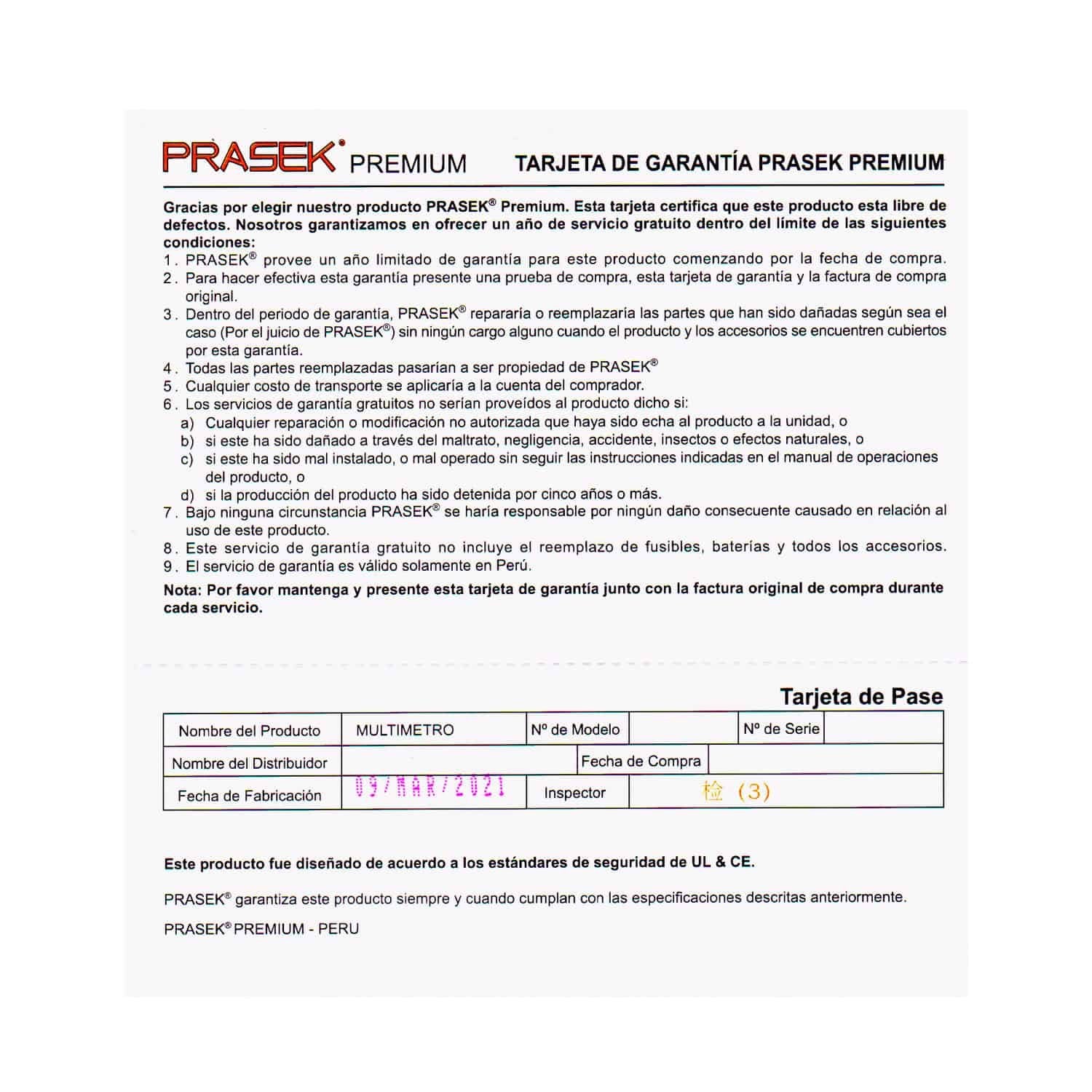 Megometro Digital con Adaptador PRASEK PREMIUM PR-511