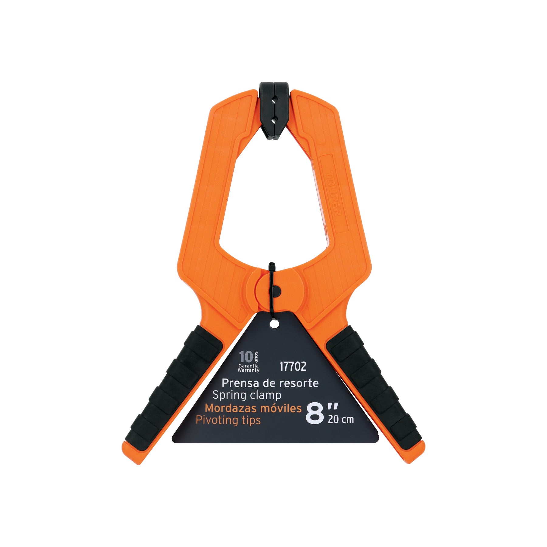 Prensa de resorte de 8", cuerpo de nylon con mango de TPR, Truper - 17702