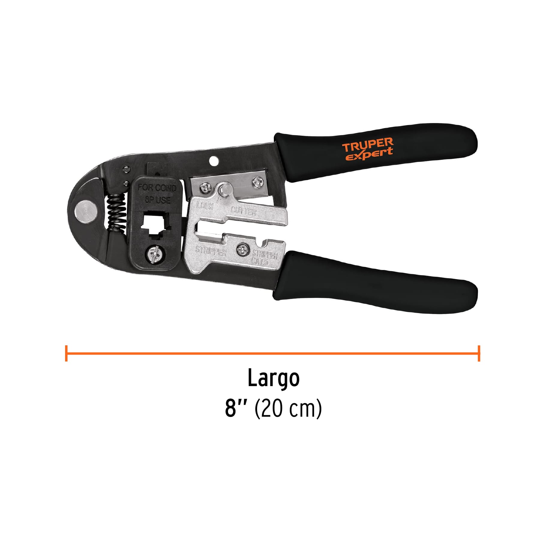 Alicate ponchador 8" con 8 contactos, Truper - 18342